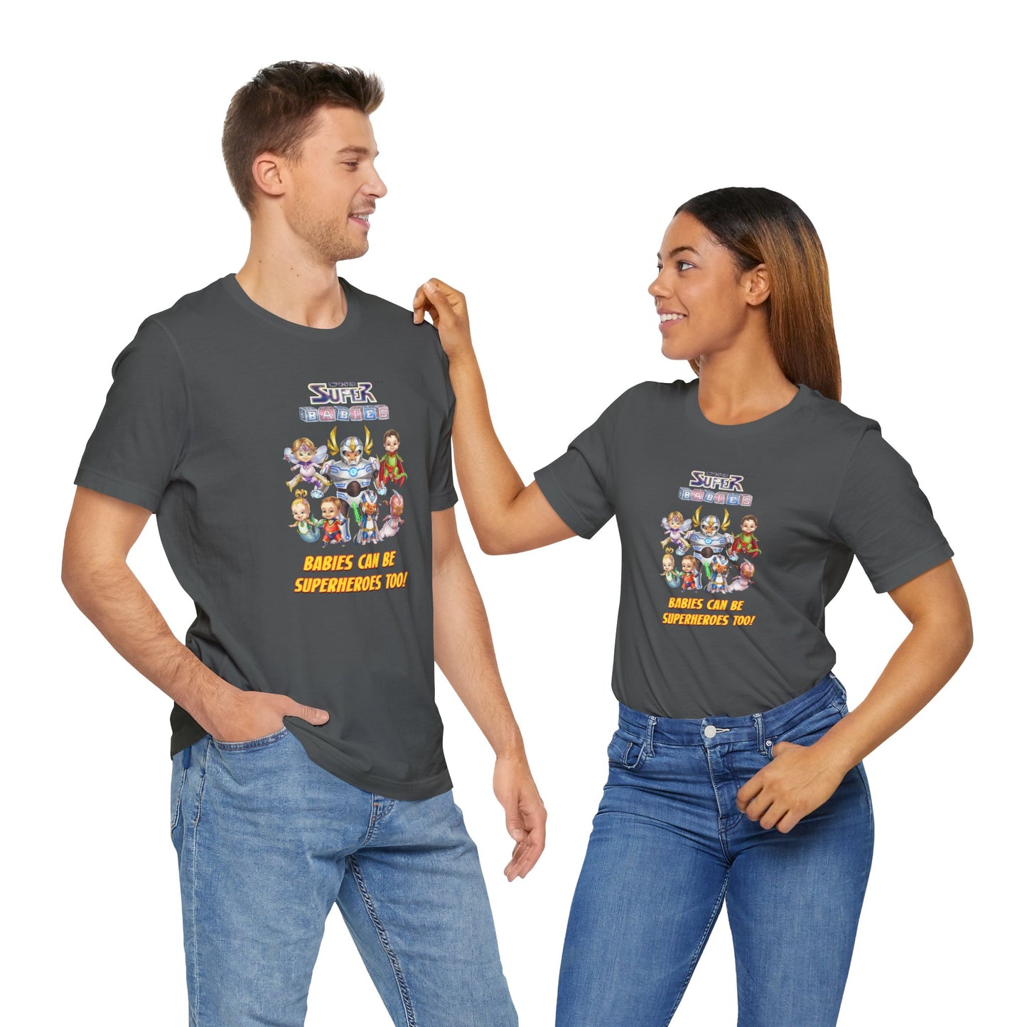 BABIES can be SUPER HEROES TOO! - The Superbabies by ICONIC EARTH STUDIOS - Adult Unisex Jersey Short Sleeve Tee (USA)