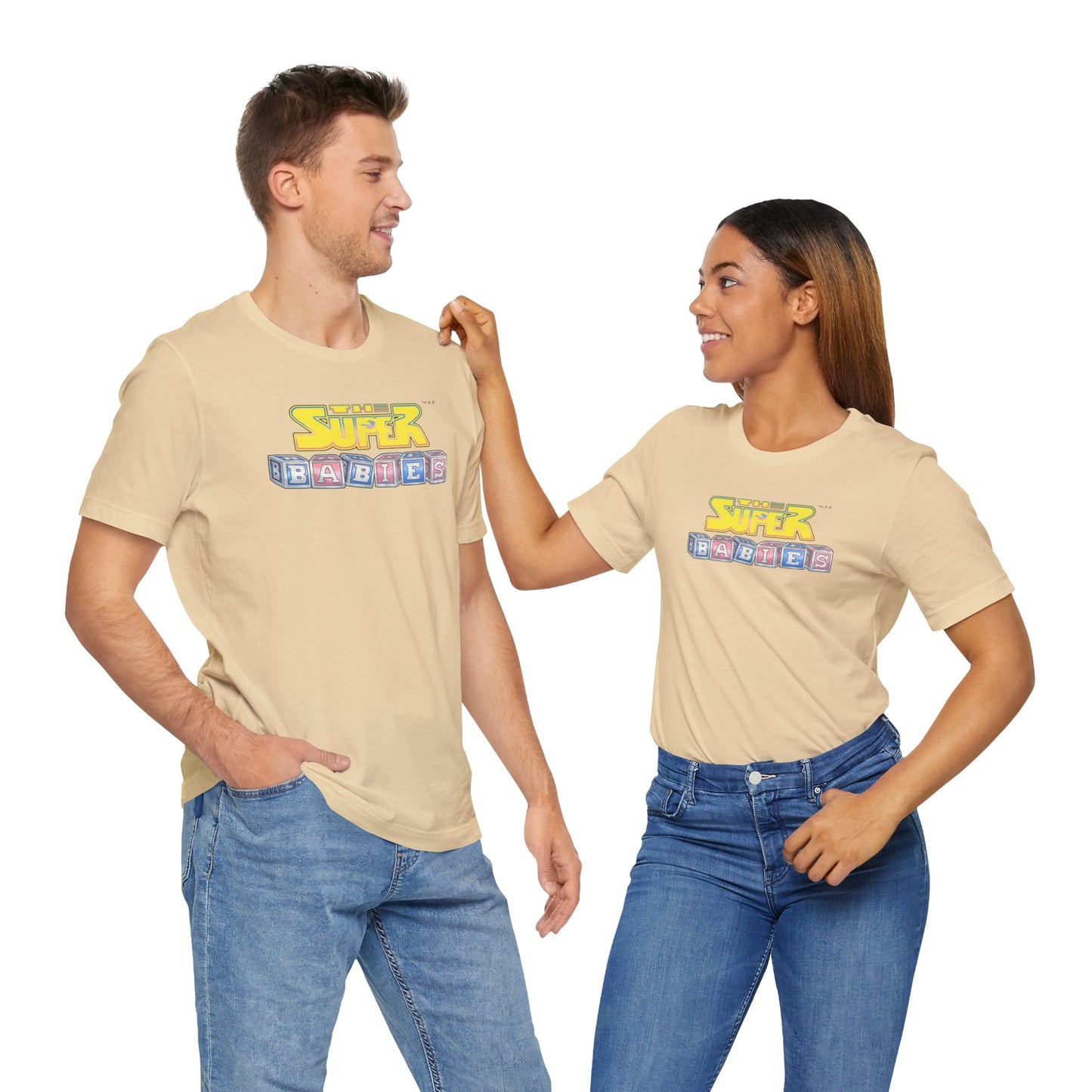 THE SUPERBABIES (YELLOW/PINK/BLUE) - ICONIC EARTH STUDIOS Adult Unisex Jersey Short Sleeve Tee (USA)