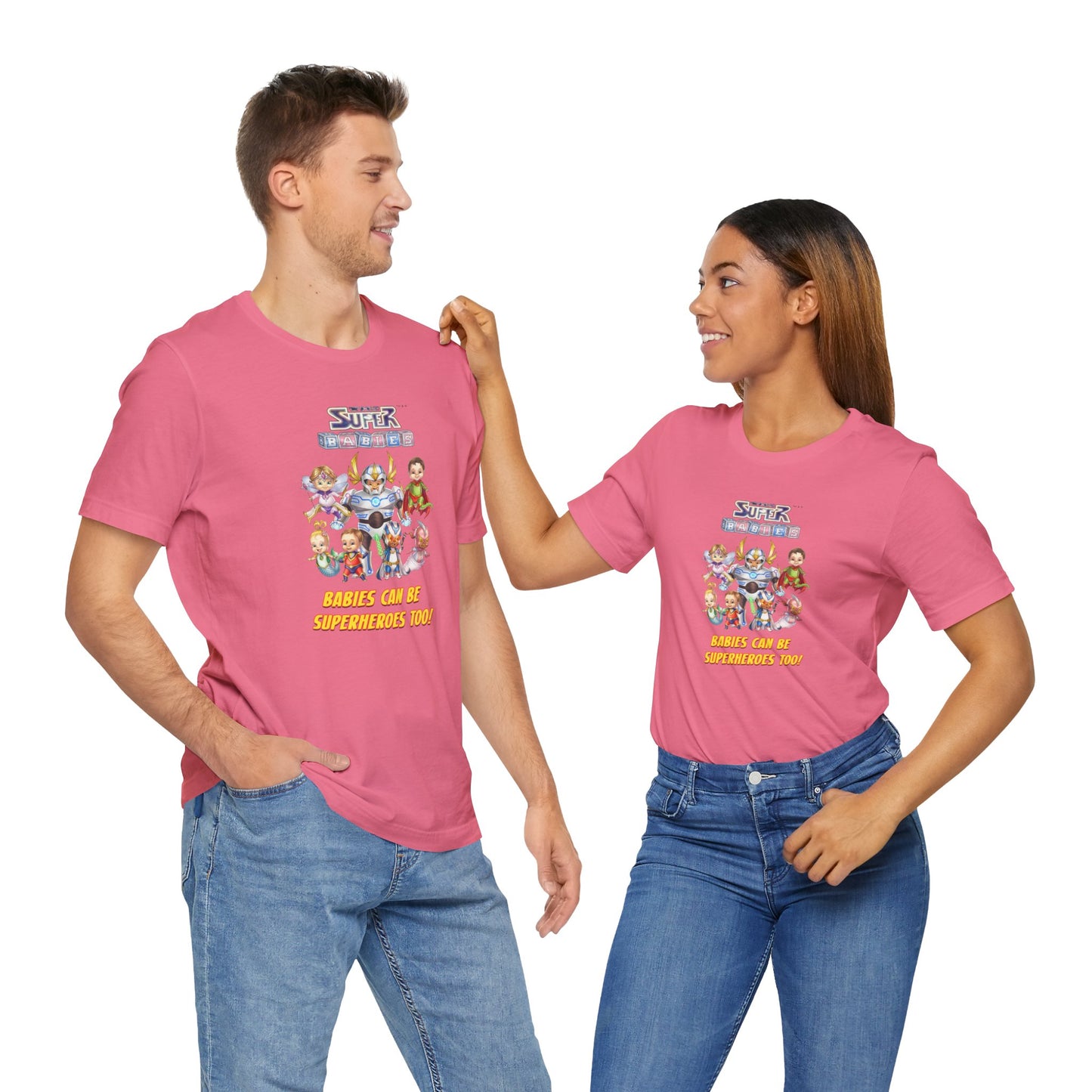 BABIES can be SUPER HEROES TOO! - The Superbabies by ICONIC EARTH STUDIOS - Adult Unisex Jersey Short Sleeve Tee (USA)