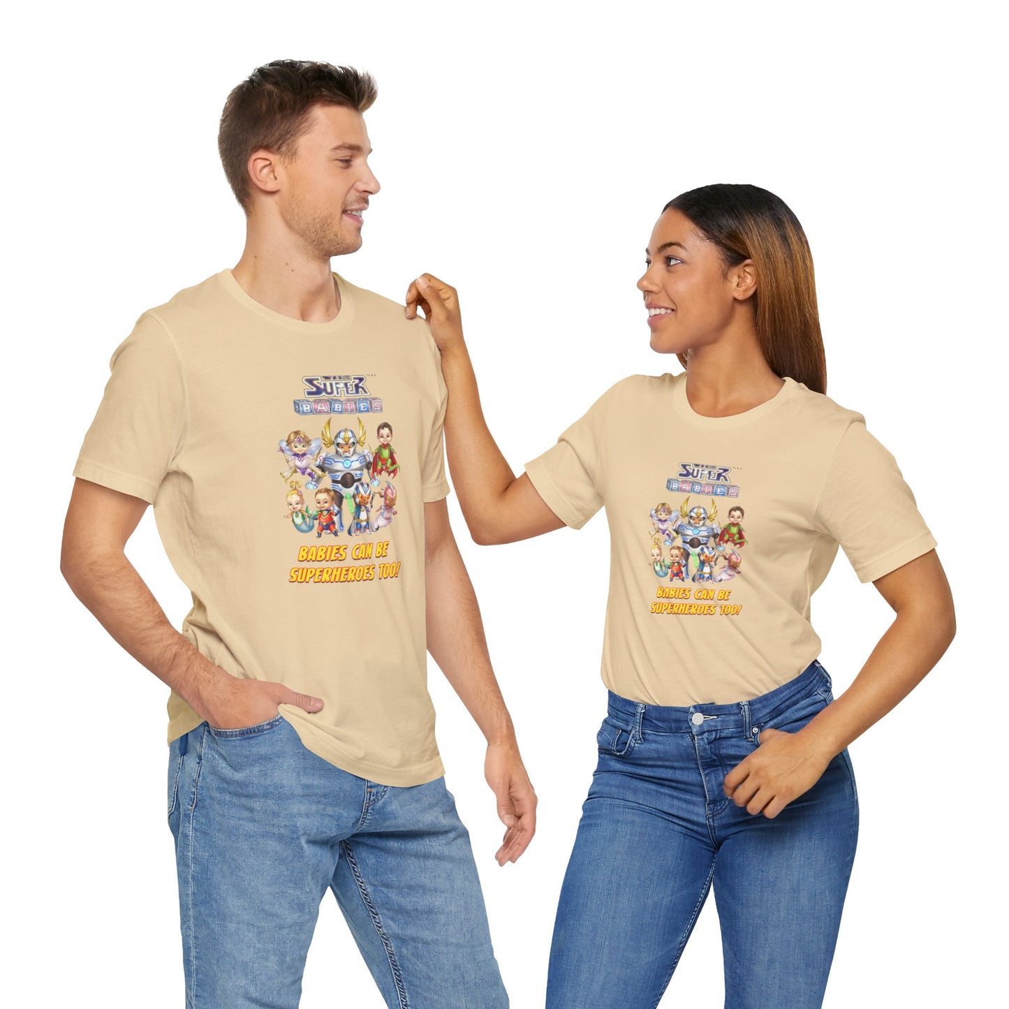 BABIES can be SUPER HEROES TOO! - The Superbabies by ICONIC EARTH STUDIOS - Adult Unisex Jersey Short Sleeve Tee (USA)