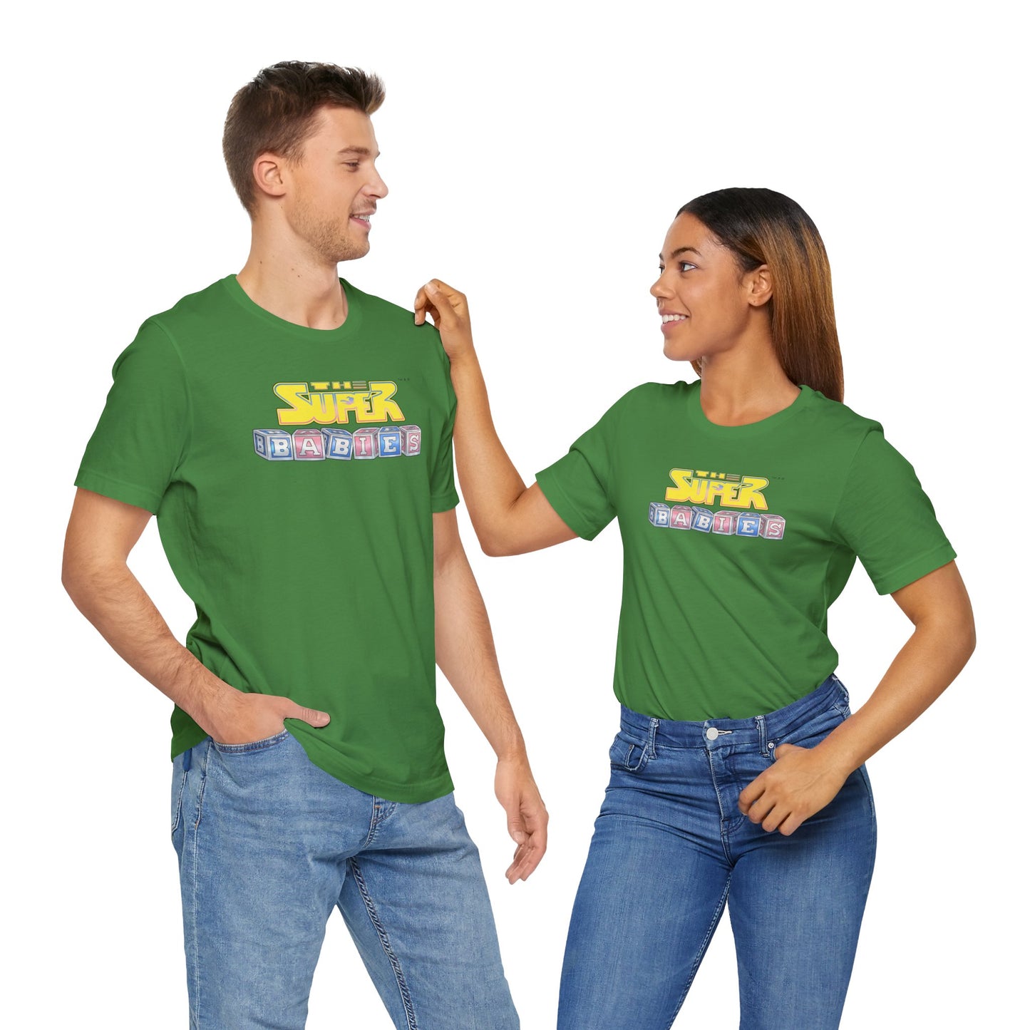 THE SUPERBABIES (YELLOW/PINK/BLUE) - ICONIC EARTH STUDIOS Adult Unisex Jersey Short Sleeve Tee (USA)