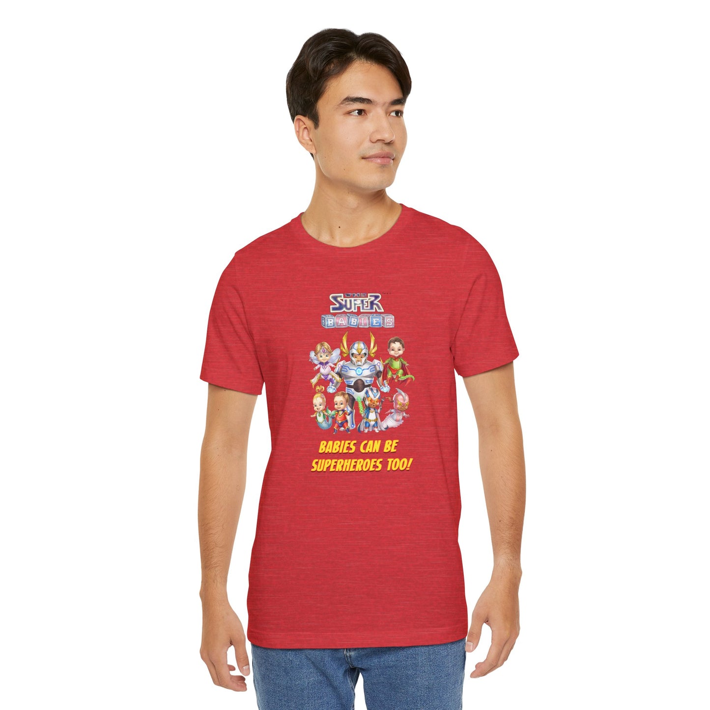 BABIES can be SUPER HEROES TOO! - The Superbabies by ICONIC EARTH STUDIOS - Adult Unisex Jersey Short Sleeve Tee (USA)