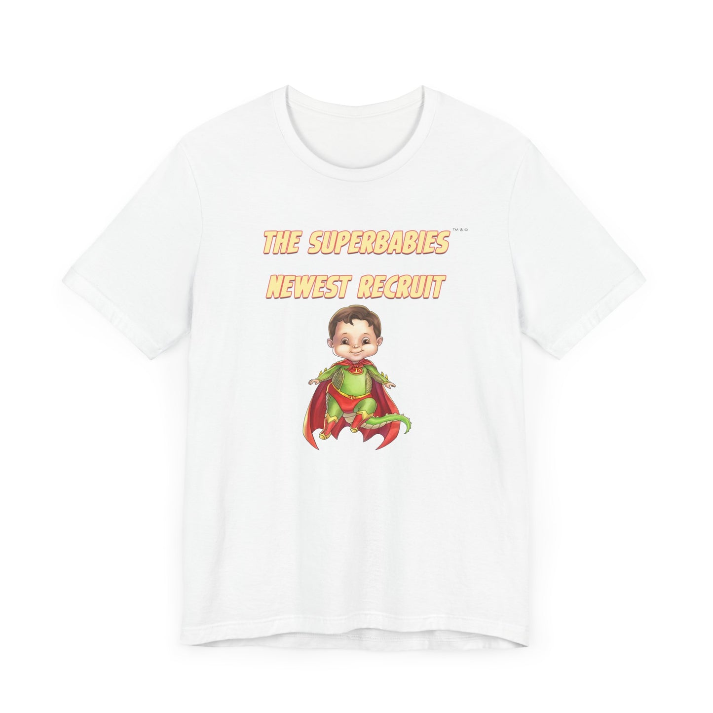 SUPERBABIES NEWEST RECRUIT (Dragon)- ICONIC EARTH STUDIOS Adult Unisex Jersey . Short Sleeve Tee (USA)