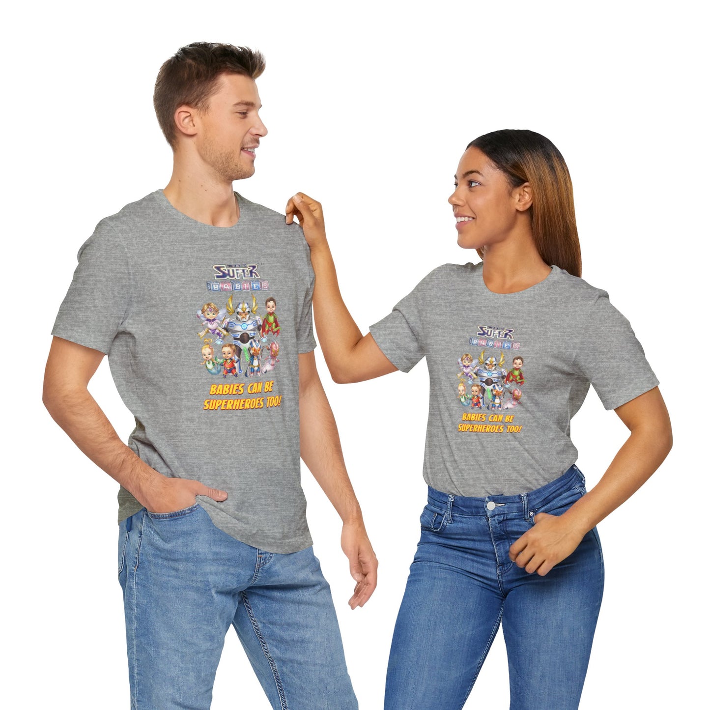 BABIES can be SUPER HEROES TOO! - The Superbabies by ICONIC EARTH STUDIOS - Adult Unisex Jersey Short Sleeve Tee (USA)