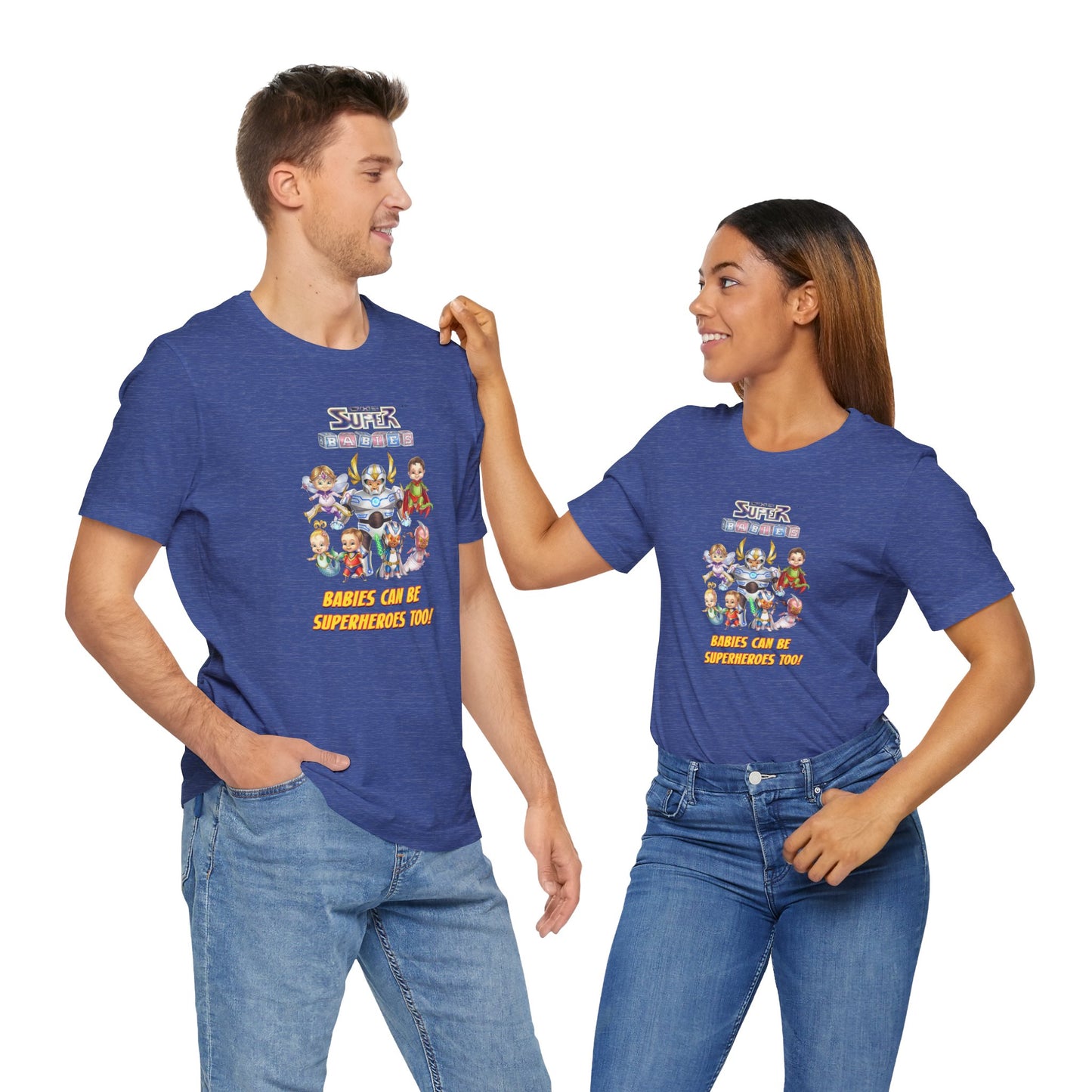 BABIES can be SUPER HEROES TOO! - The Superbabies by ICONIC EARTH STUDIOS - Adult Unisex Jersey Short Sleeve Tee (USA)
