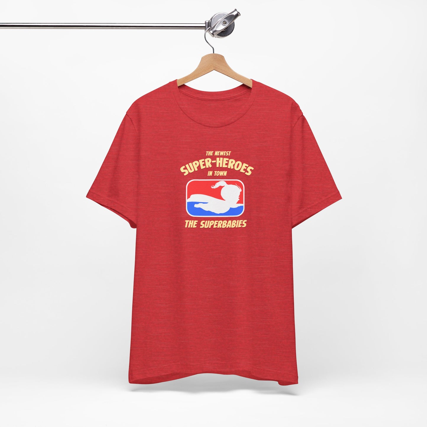 RED/WHITE/BLUE - The Superbabies by ICONIC EARTH STUDIOS - Adult Unisex Jersey Short Sleeve Tee (USA)