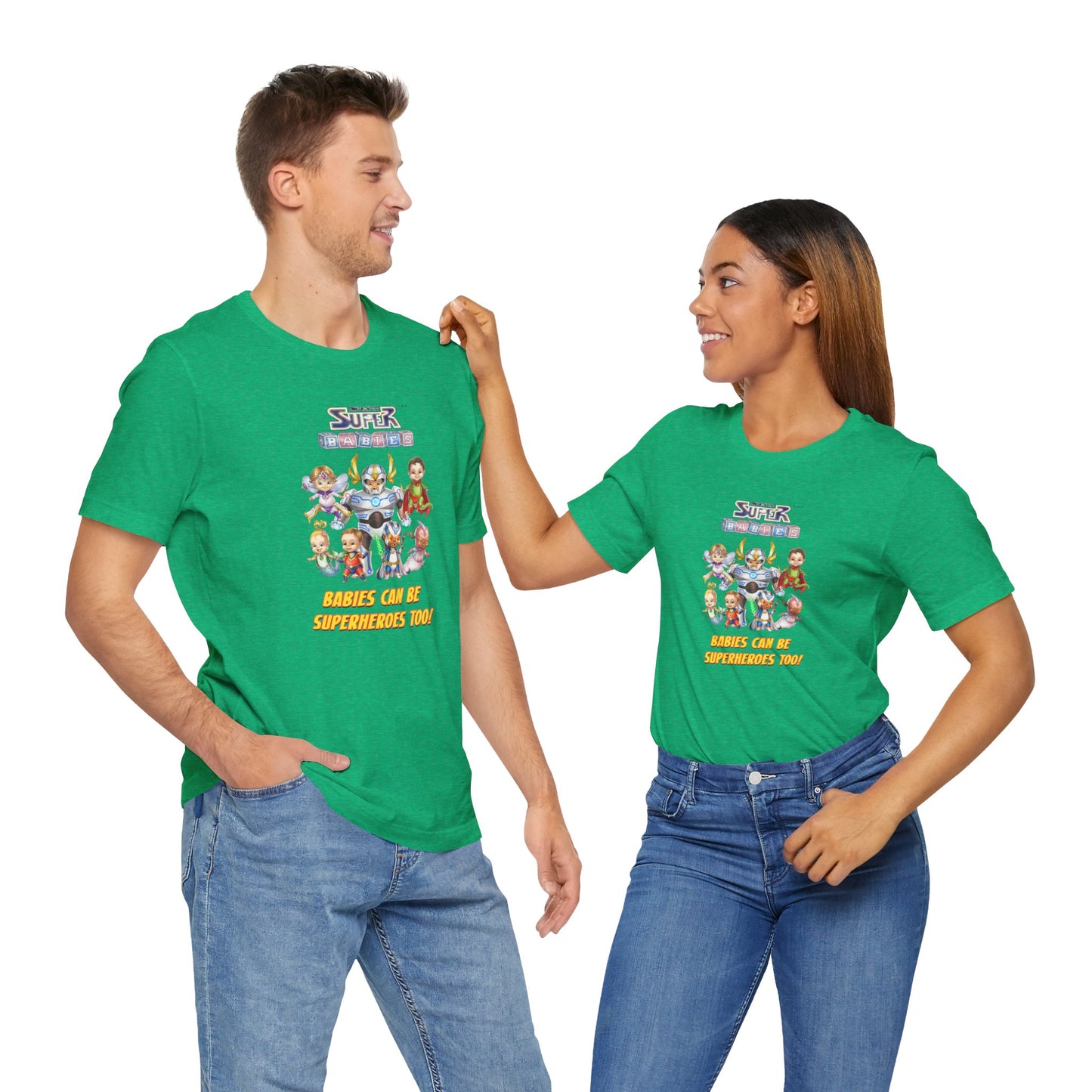 BABIES can be SUPER HEROES TOO! - The Superbabies by ICONIC EARTH STUDIOS - Adult Unisex Jersey Short Sleeve Tee (USA)