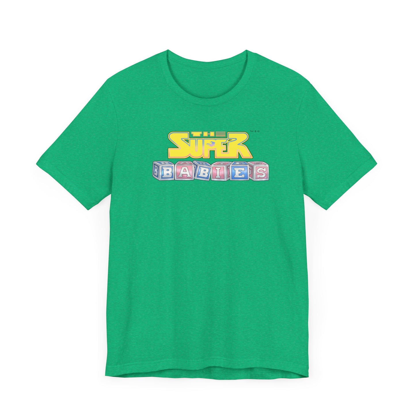 THE SUPERBABIES (YELLOW/PINK/BLUE) - ICONIC EARTH STUDIOS Adult Unisex Jersey Short Sleeve Tee (USA)