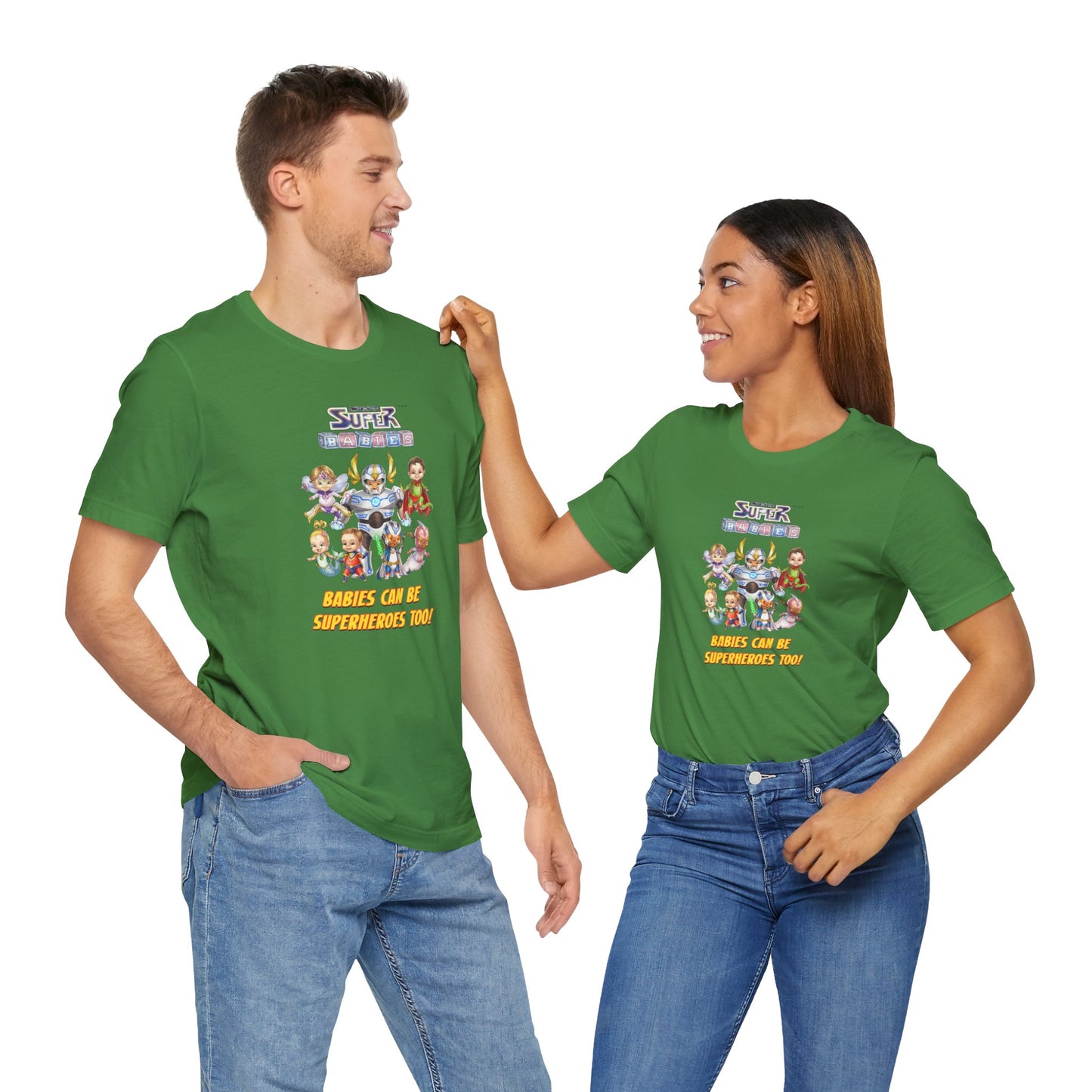 BABIES can be SUPER HEROES TOO! - The Superbabies by ICONIC EARTH STUDIOS - Adult Unisex Jersey Short Sleeve Tee (USA)