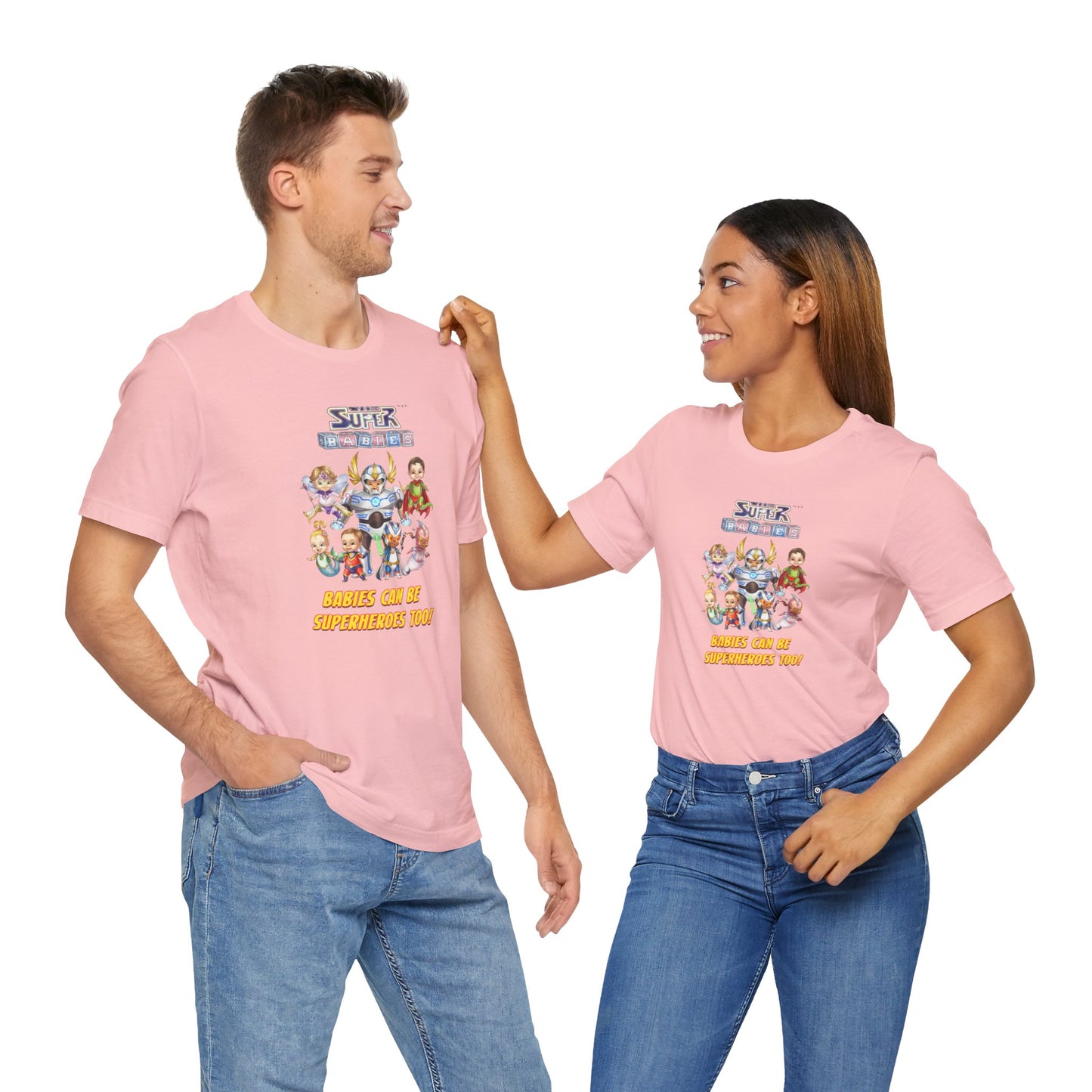 BABIES can be SUPER HEROES TOO! - The Superbabies by ICONIC EARTH STUDIOS - Adult Unisex Jersey Short Sleeve Tee (USA)