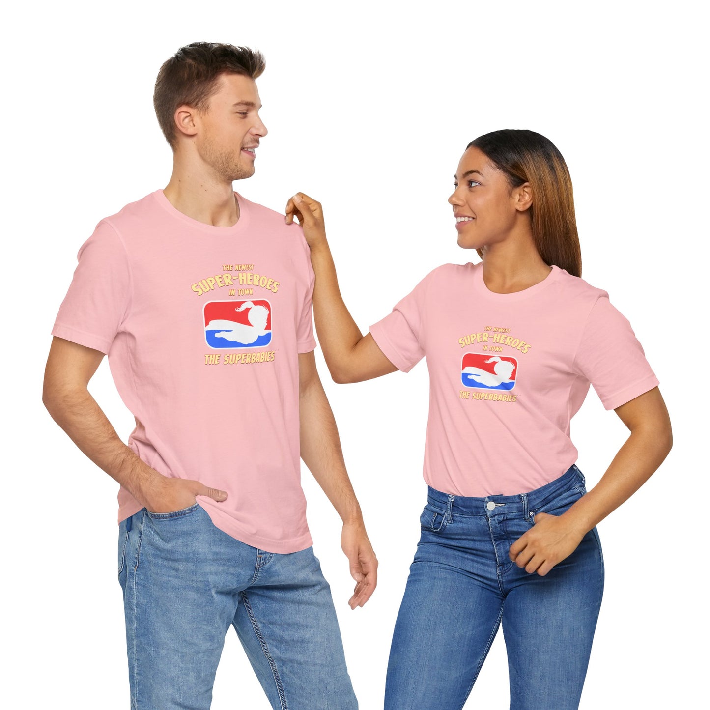 RED/WHITE/BLUE - The Superbabies by ICONIC EARTH STUDIOS - Adult Unisex Jersey Short Sleeve Tee (USA)