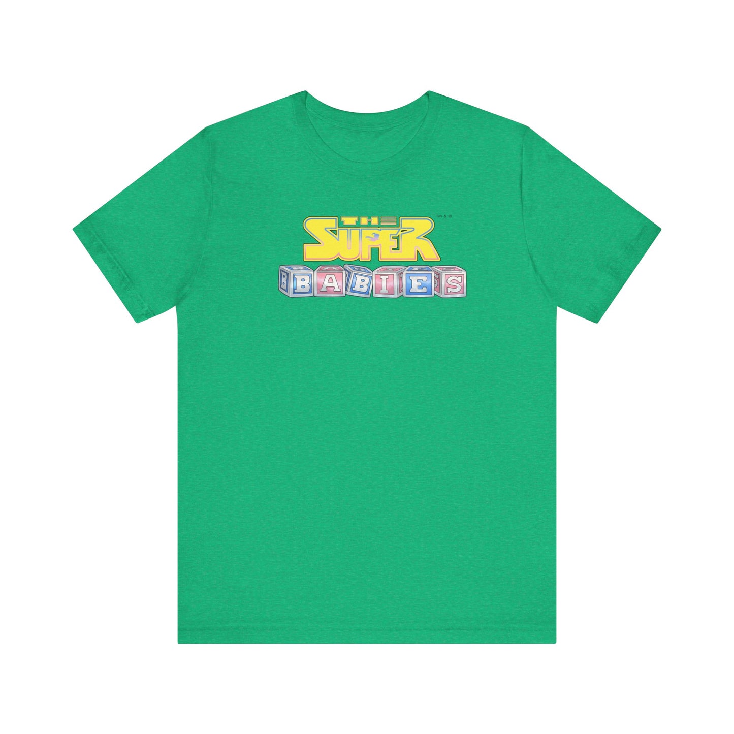 THE SUPERBABIES (YELLOW/PINK/BLUE) - ICONIC EARTH STUDIOS Adult Unisex Jersey Short Sleeve Tee (USA)