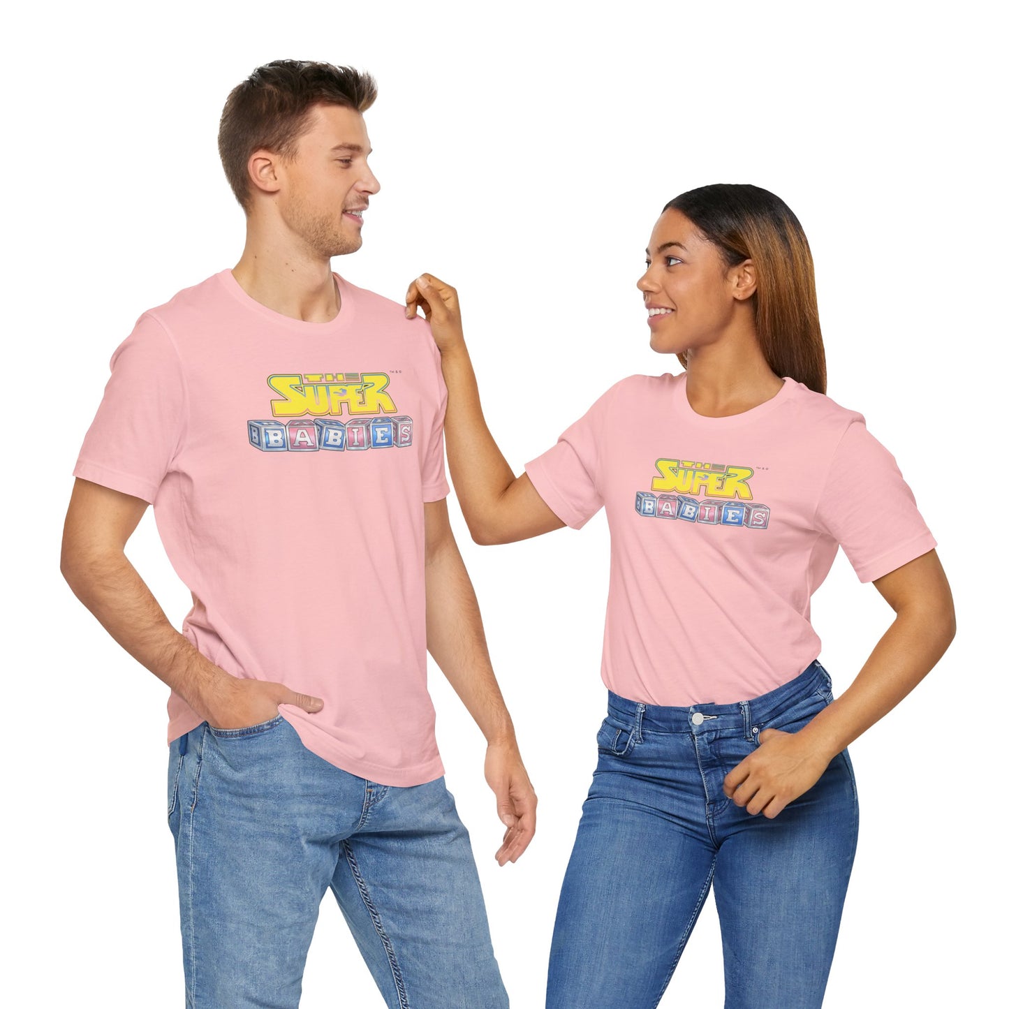 THE SUPERBABIES (YELLOW/PINK/BLUE) - ICONIC EARTH STUDIOS Adult Unisex Jersey Short Sleeve Tee (USA)