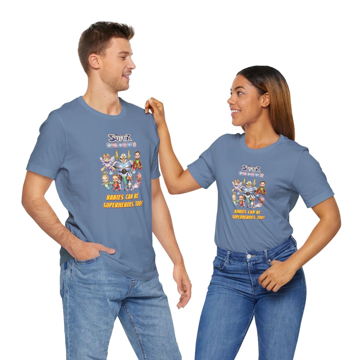 BABIES can be SUPER HEROES TOO! - The Superbabies by ICONIC EARTH STUDIOS - Adult Unisex Jersey Short Sleeve Tee (USA)