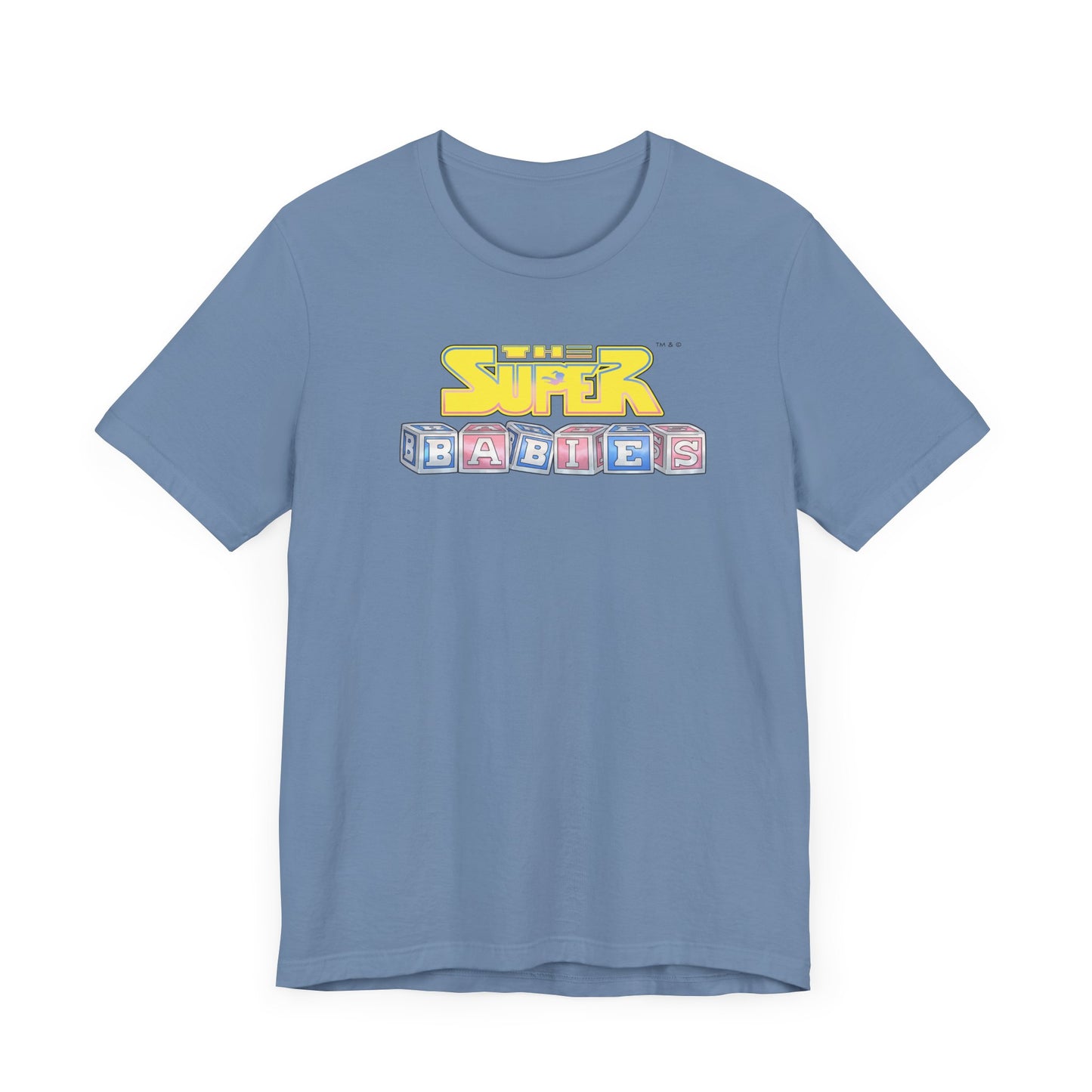THE SUPERBABIES (YELLOW/PINK/BLUE) - ICONIC EARTH STUDIOS Adult Unisex Jersey Short Sleeve Tee (USA)
