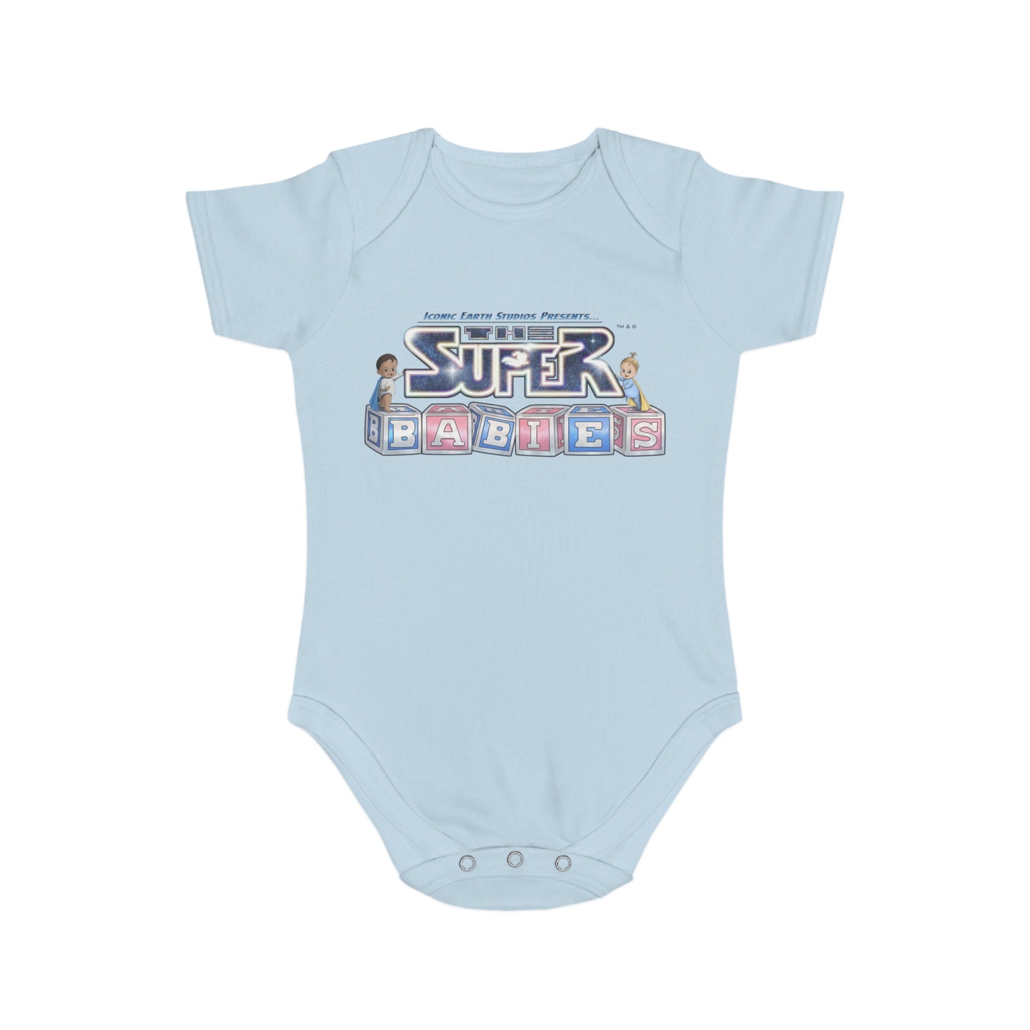 (UK) ICONIC EARTH STUDIOS PRESENTS: The Superbabies - Short Sleeve Baby Bodysuit
