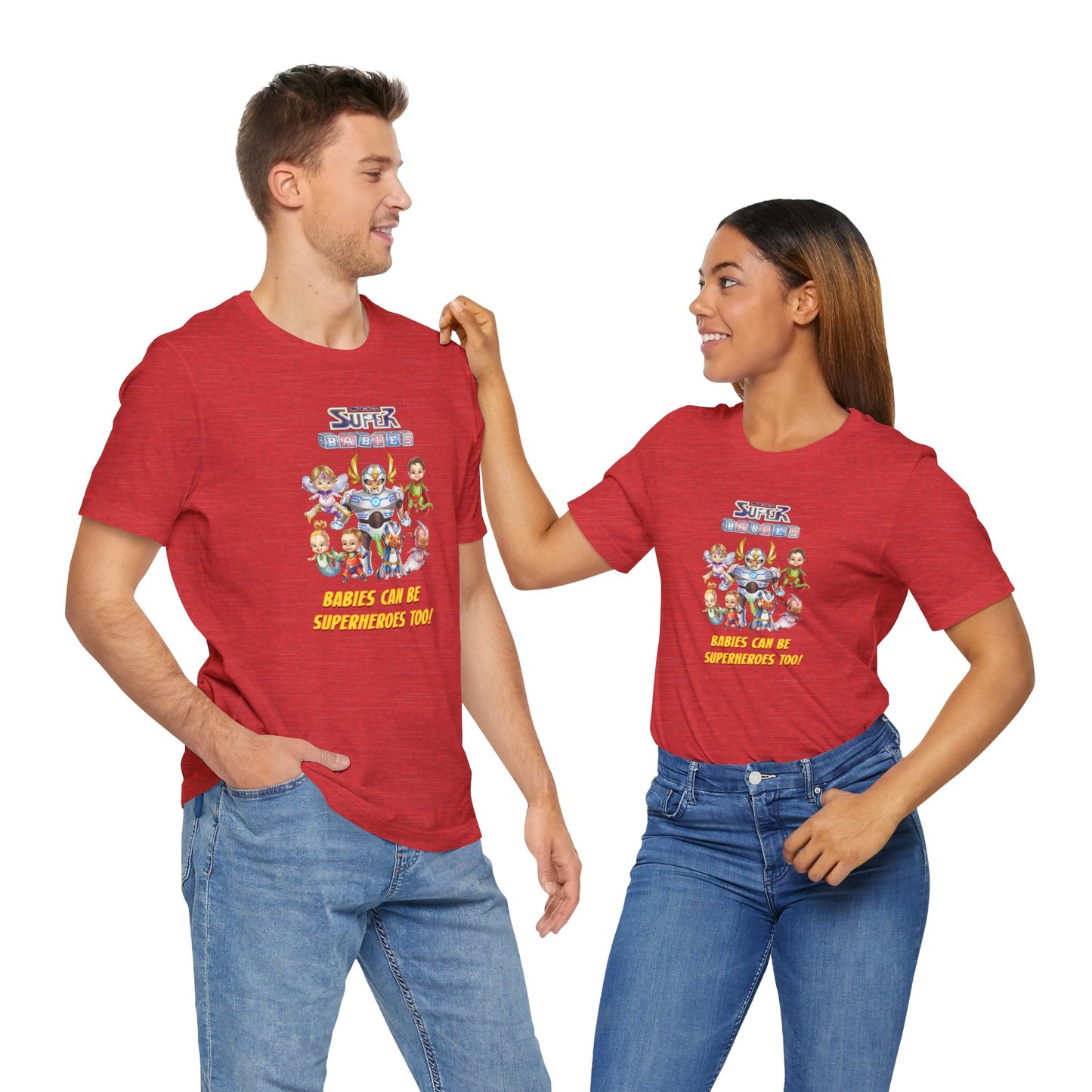 BABIES can be SUPER HEROES TOO! - The Superbabies by ICONIC EARTH STUDIOS - Adult Unisex Jersey Short Sleeve Tee (USA)