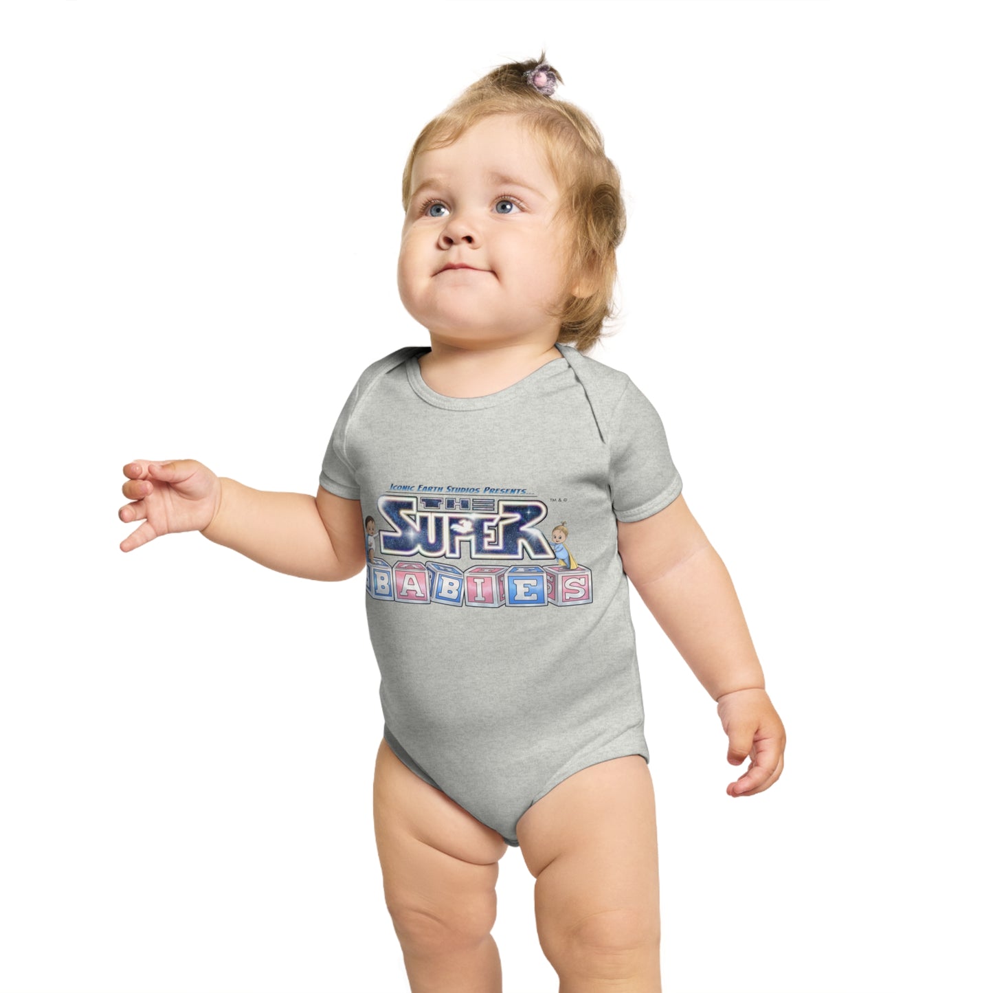 (UK) ICONIC EARTH STUDIOS PRESENTS: The Superbabies - Short Sleeve Baby Bodysuit