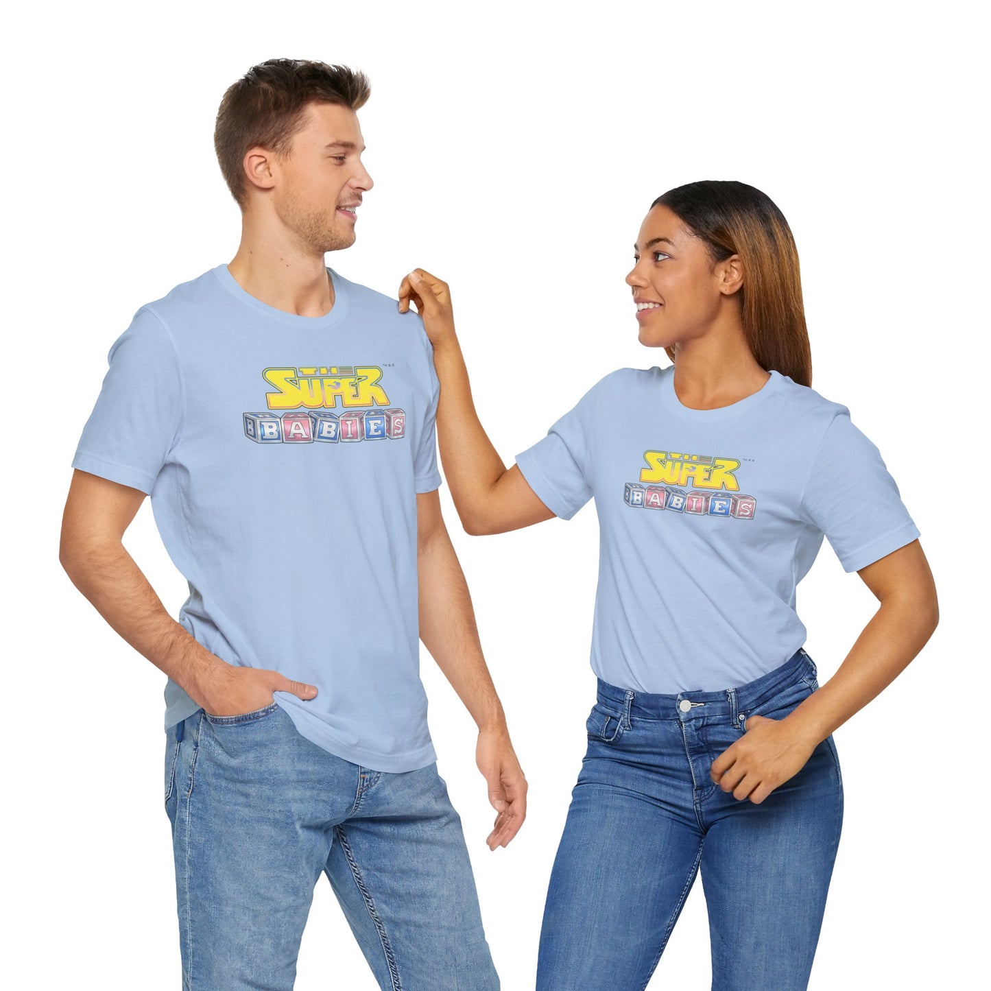 THE SUPERBABIES (YELLOW/PINK/BLUE) - ICONIC EARTH STUDIOS Adult Unisex Jersey Short Sleeve Tee (USA)