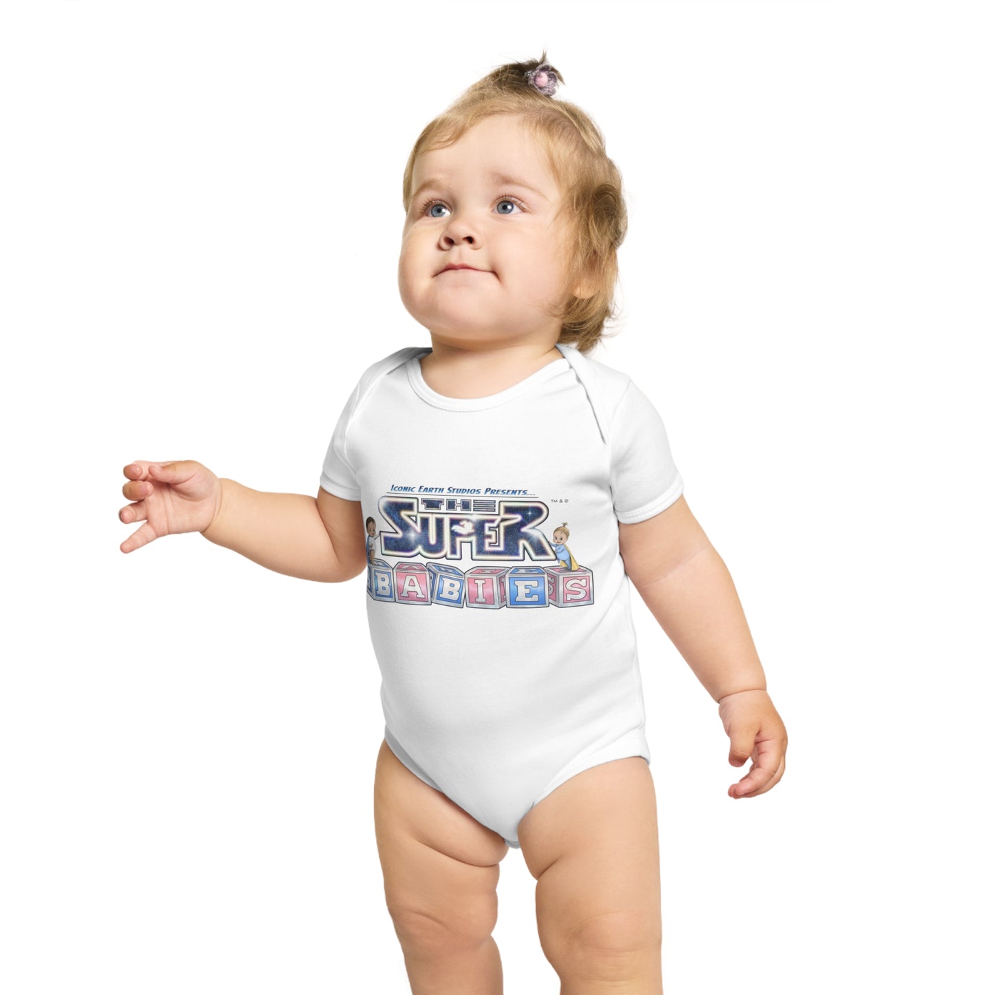 (UK) ICONIC EARTH STUDIOS PRESENTS: The Superbabies - Short Sleeve Baby Bodysuit