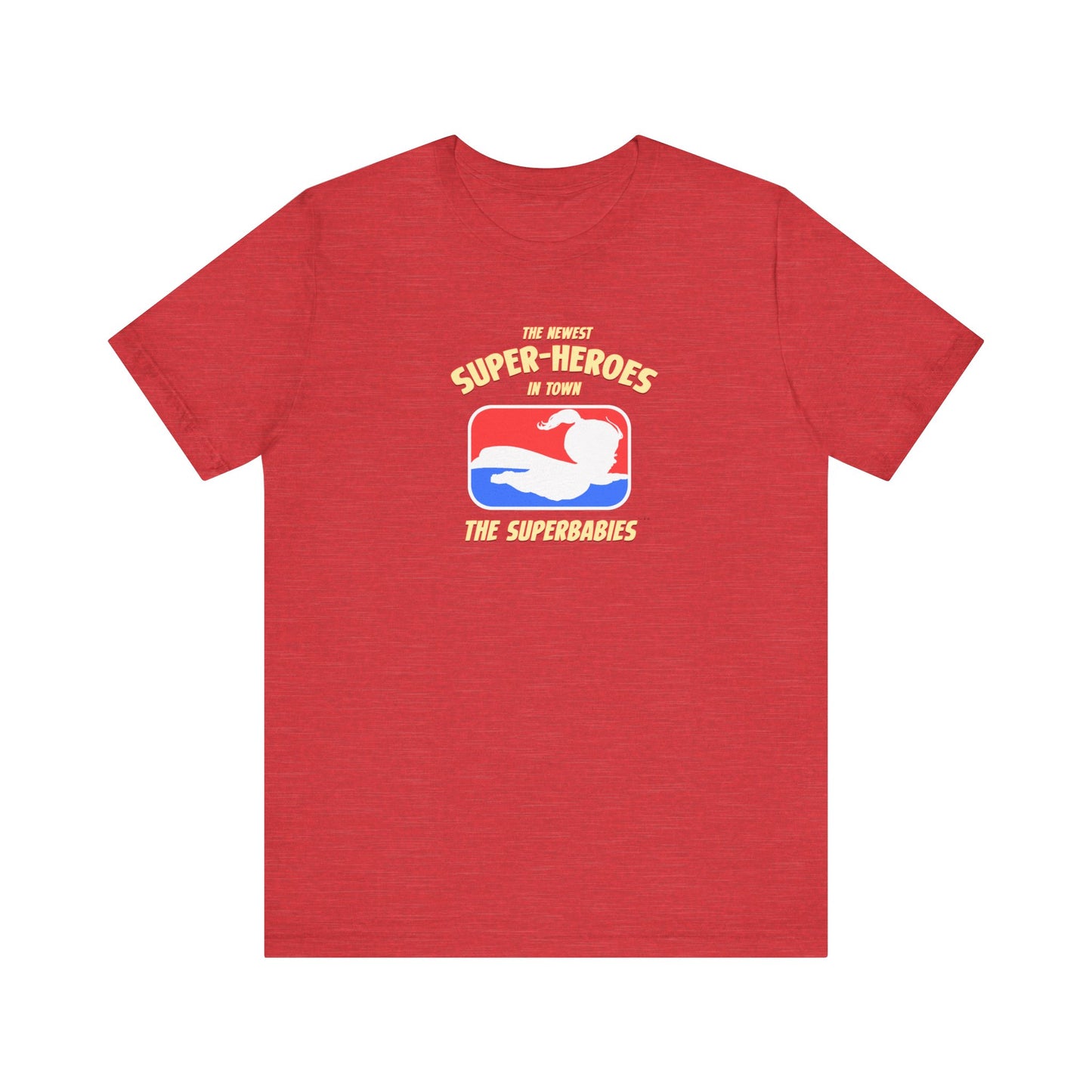 RED/WHITE/BLUE - The Superbabies by ICONIC EARTH STUDIOS - Adult Unisex Jersey Short Sleeve Tee (USA)