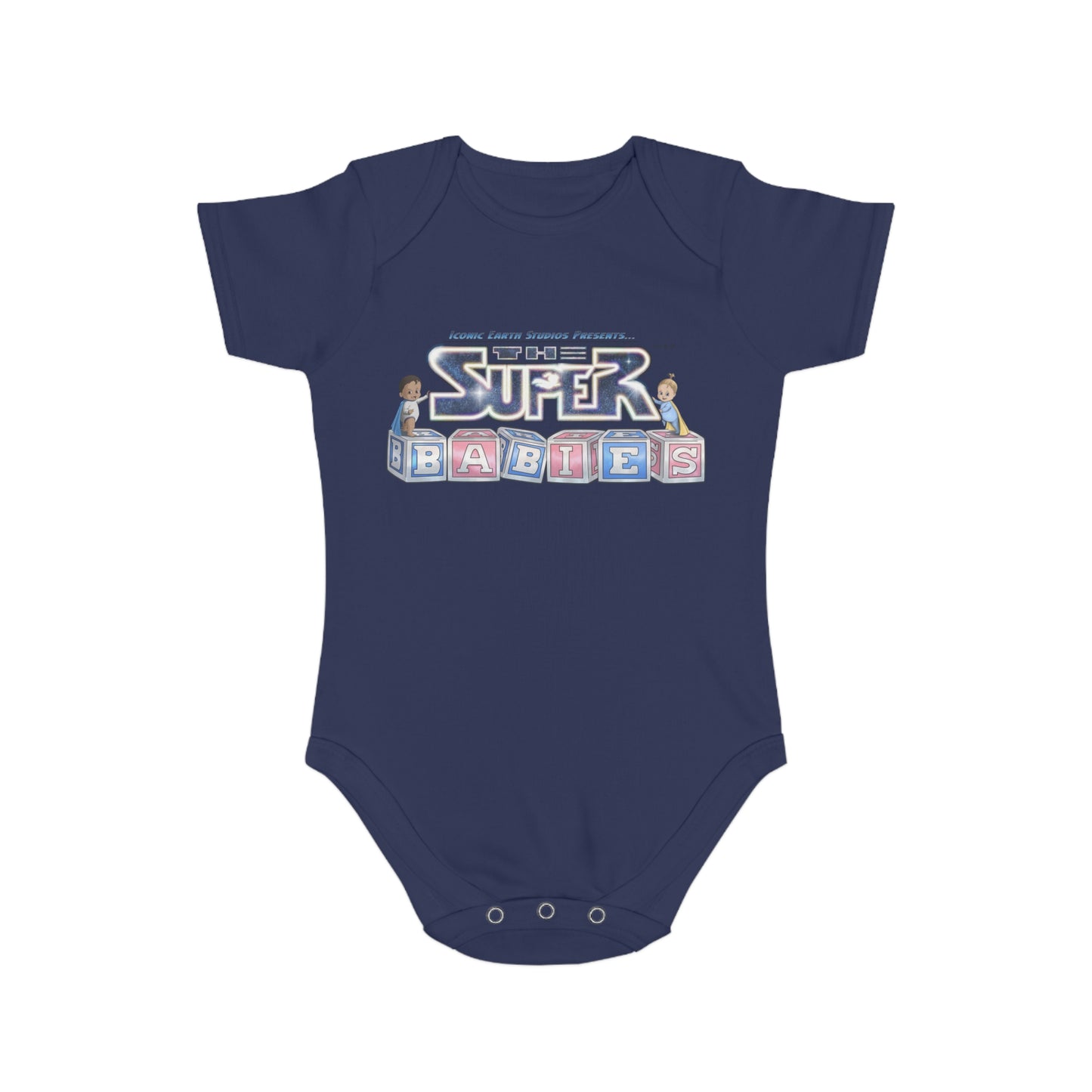 (UK) ICONIC EARTH STUDIOS PRESENTS: The Superbabies - Short Sleeve Baby Bodysuit