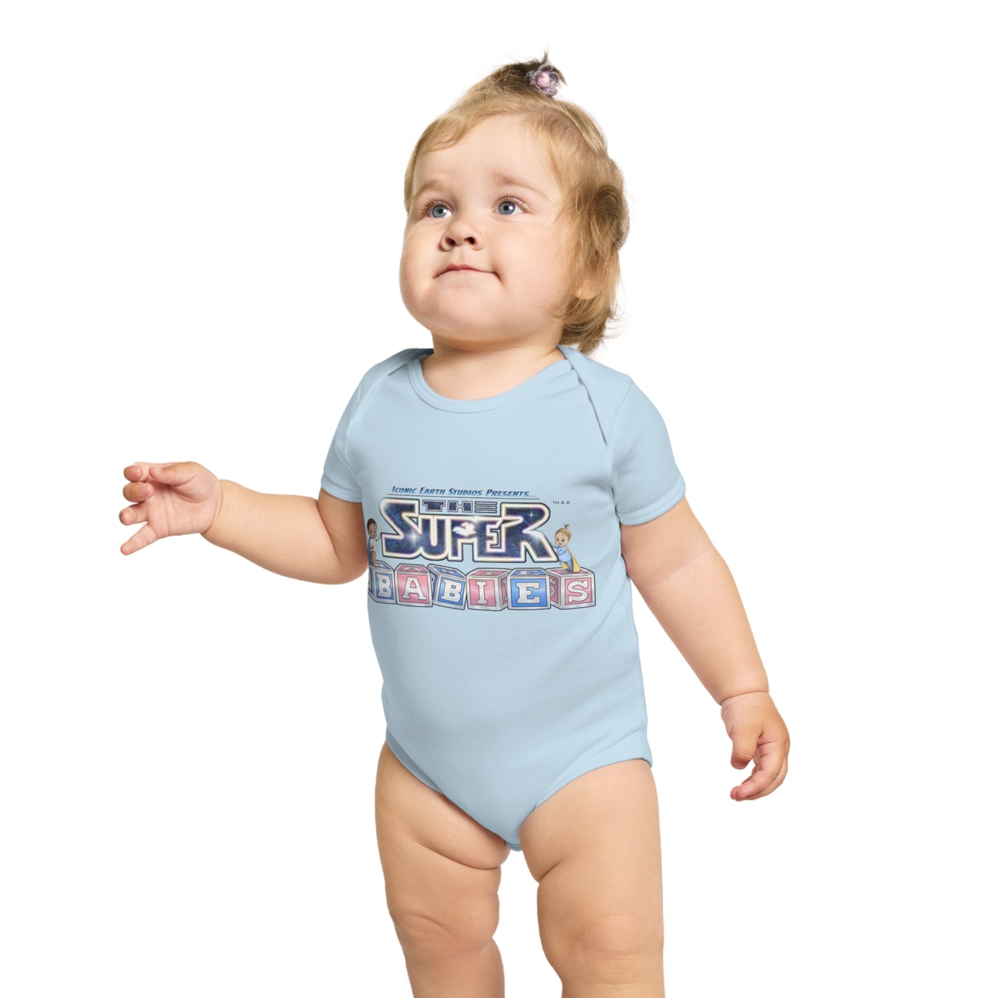 (UK) ICONIC EARTH STUDIOS PRESENTS: The Superbabies - Short Sleeve Baby Bodysuit