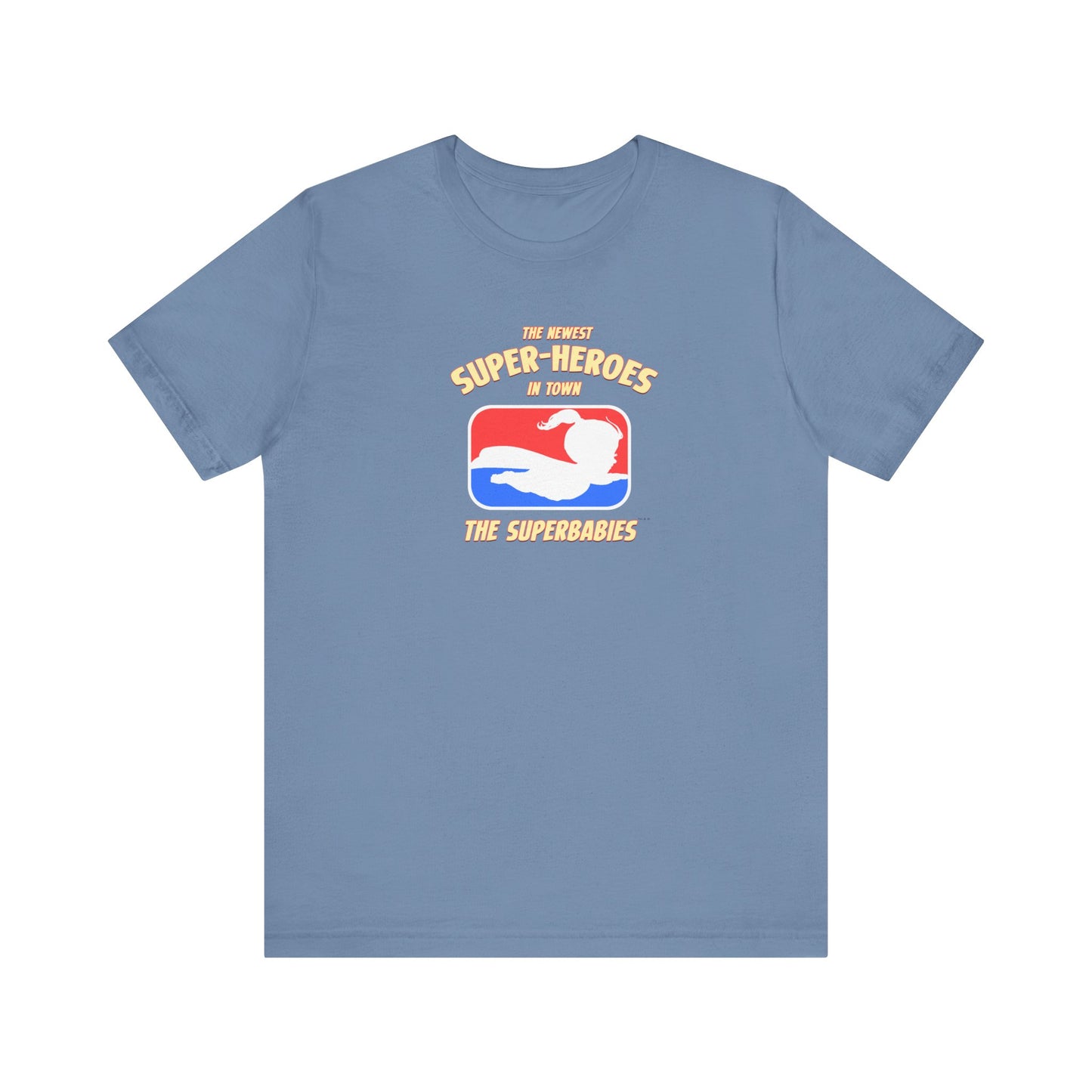 RED/WHITE/BLUE - The Superbabies by ICONIC EARTH STUDIOS - Adult Unisex Jersey Short Sleeve Tee (USA)