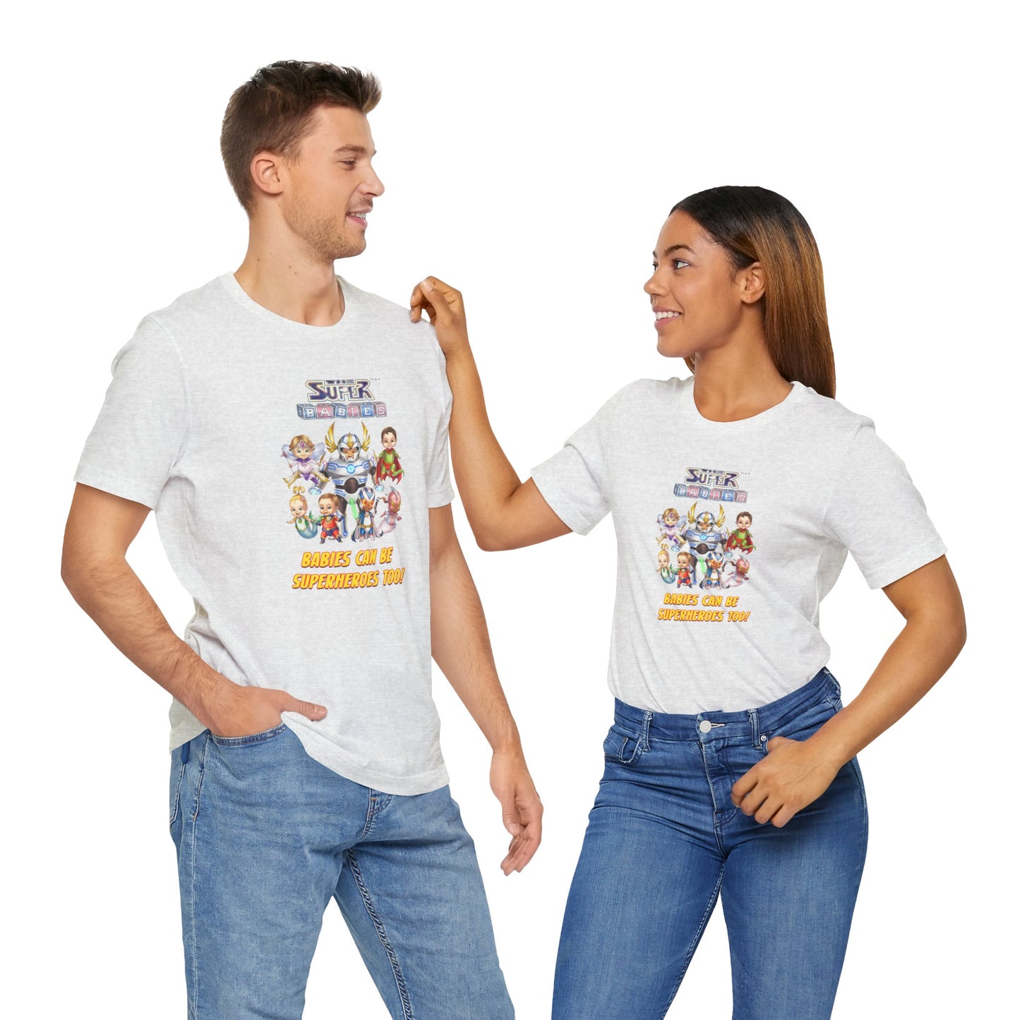 BABIES can be SUPER HEROES TOO! - The Superbabies by ICONIC EARTH STUDIOS - Adult Unisex Jersey Short Sleeve Tee (USA)