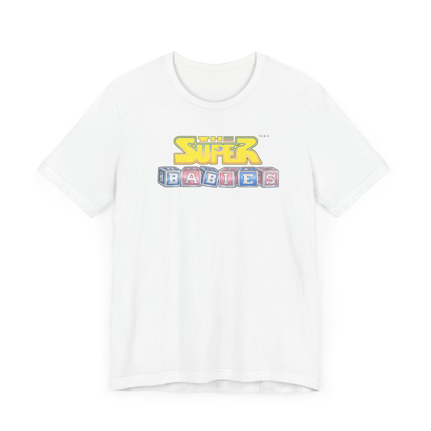THE SUPERBABIES (YELLOW/PINK/BLUE) - ICONIC EARTH STUDIOS Adult Unisex Jersey Short Sleeve Tee (USA)