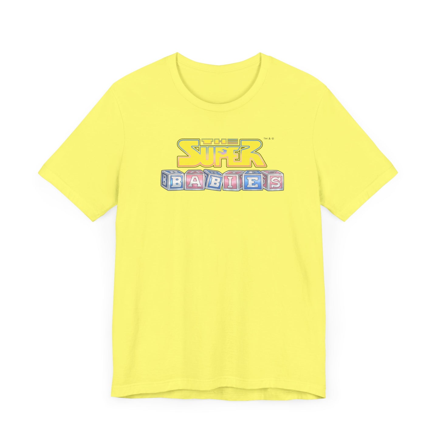 THE SUPERBABIES (YELLOW/PINK/BLUE) - ICONIC EARTH STUDIOS Adult Unisex Jersey Short Sleeve Tee (USA)