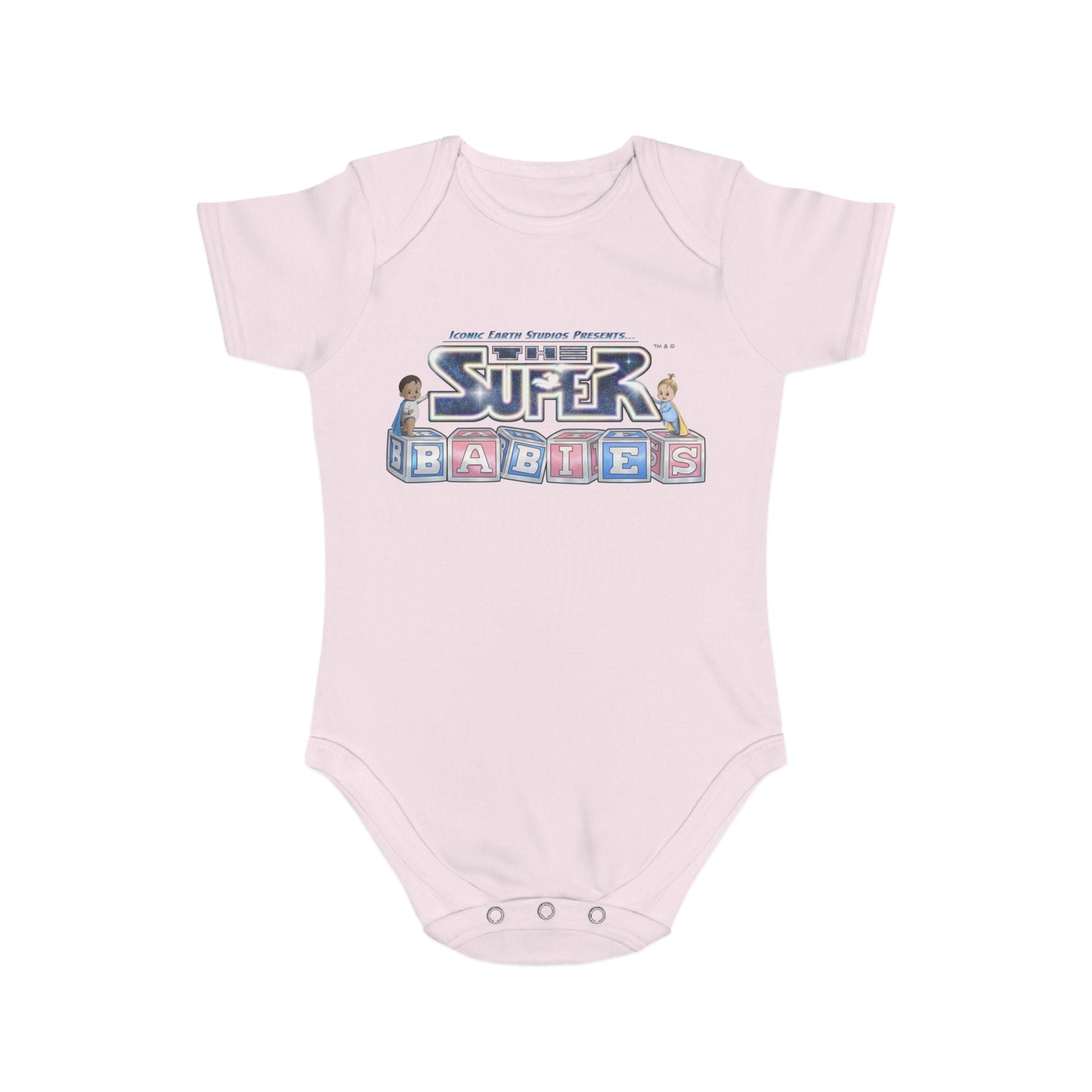(UK) ICONIC EARTH STUDIOS PRESENTS: The Superbabies - Short Sleeve Baby Bodysuit