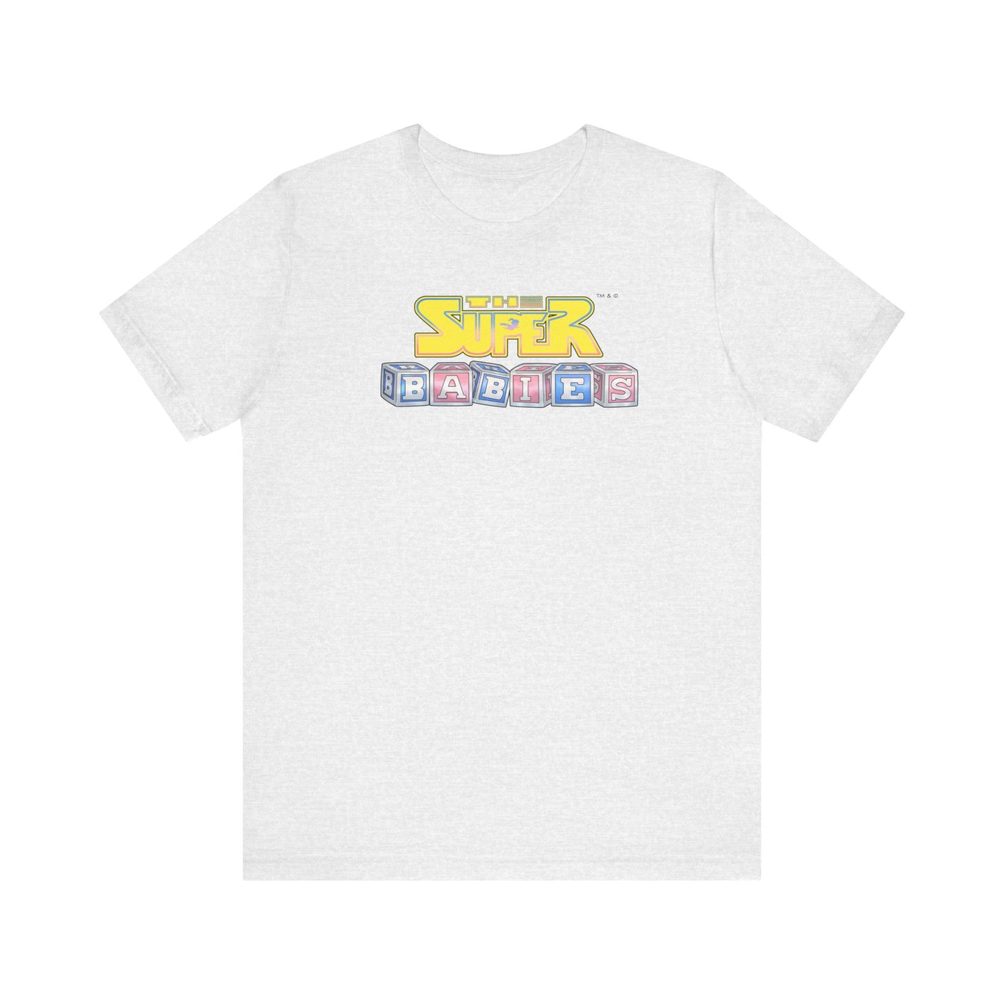 THE SUPERBABIES (YELLOW/PINK/BLUE) - ICONIC EARTH STUDIOS Adult Unisex Jersey Short Sleeve Tee (USA)