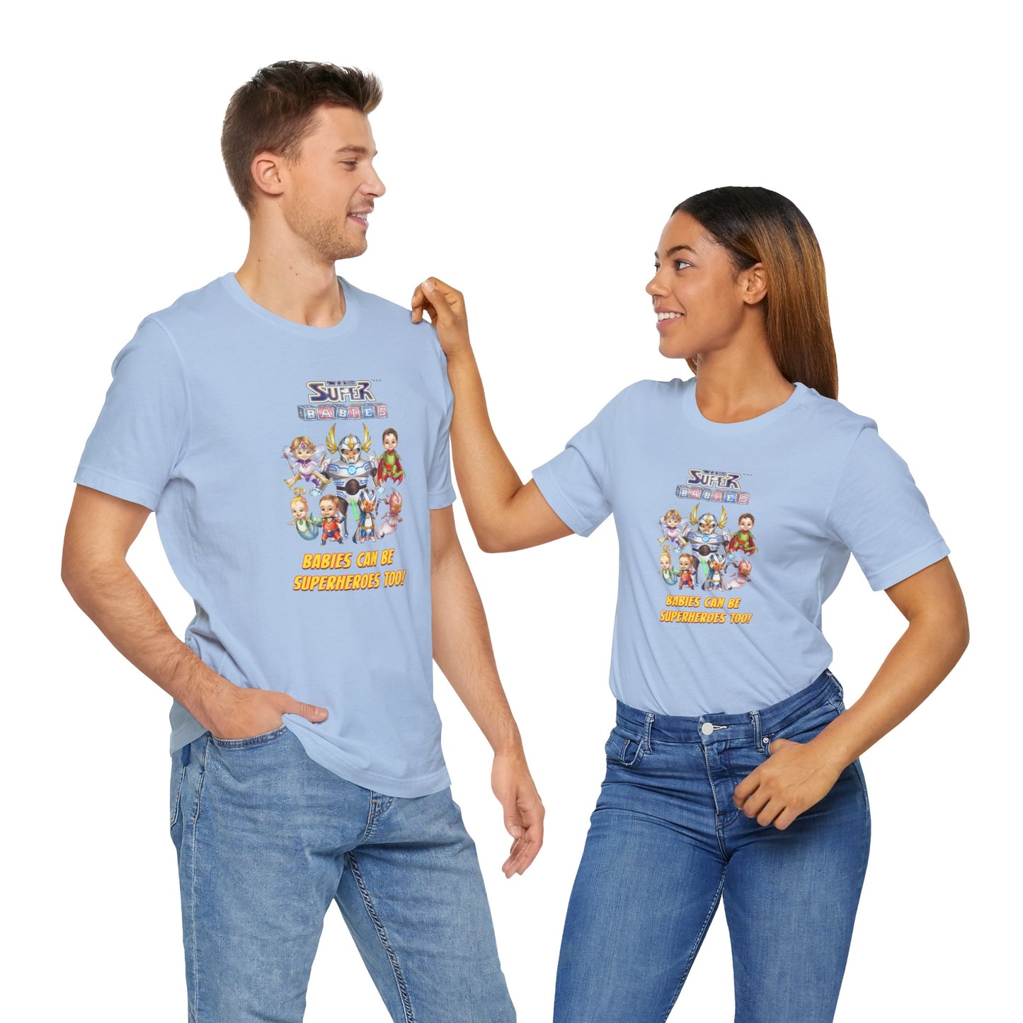 BABIES can be SUPER HEROES TOO! - The Superbabies by ICONIC EARTH STUDIOS - Adult Unisex Jersey Short Sleeve Tee (USA)