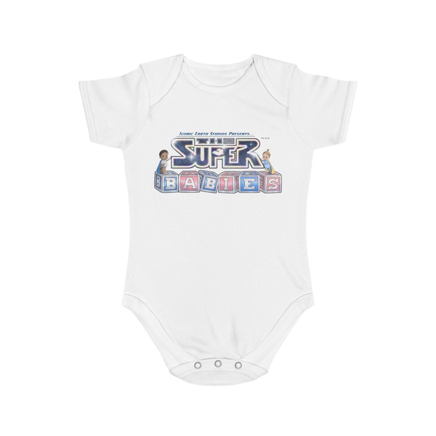 (UK) ICONIC EARTH STUDIOS PRESENTS: The Superbabies - Short Sleeve Baby Bodysuit