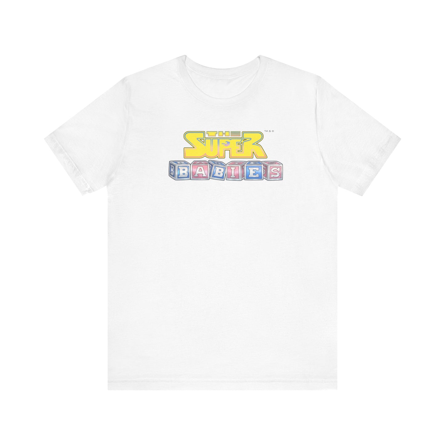 THE SUPERBABIES (YELLOW/PINK/BLUE) - ICONIC EARTH STUDIOS Adult Unisex Jersey Short Sleeve Tee (USA)