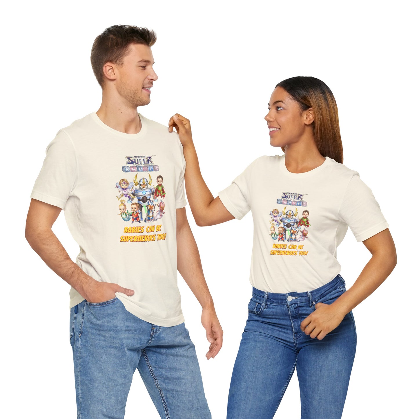 BABIES can be SUPER HEROES TOO! - The Superbabies by ICONIC EARTH STUDIOS - Adult Unisex Jersey Short Sleeve Tee (USA)