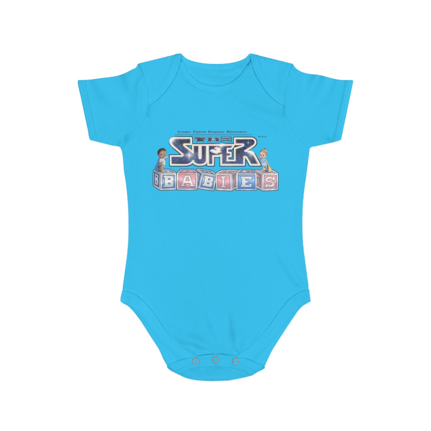 (UK) ICONIC EARTH STUDIOS PRESENTS: The Superbabies - Short Sleeve Baby Bodysuit