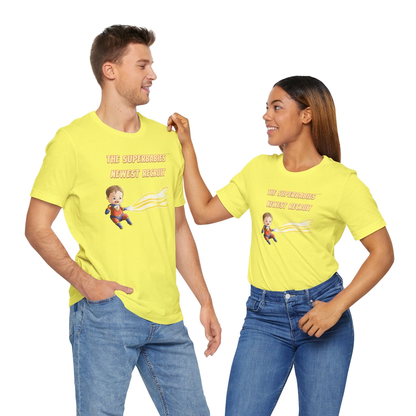 SUPERBABIES NEWEST RECRUIT (Sketchy)- ICONIC EARTH STUDIOS Adult Unisex Jersey . Short Sleeve Tee (USA)