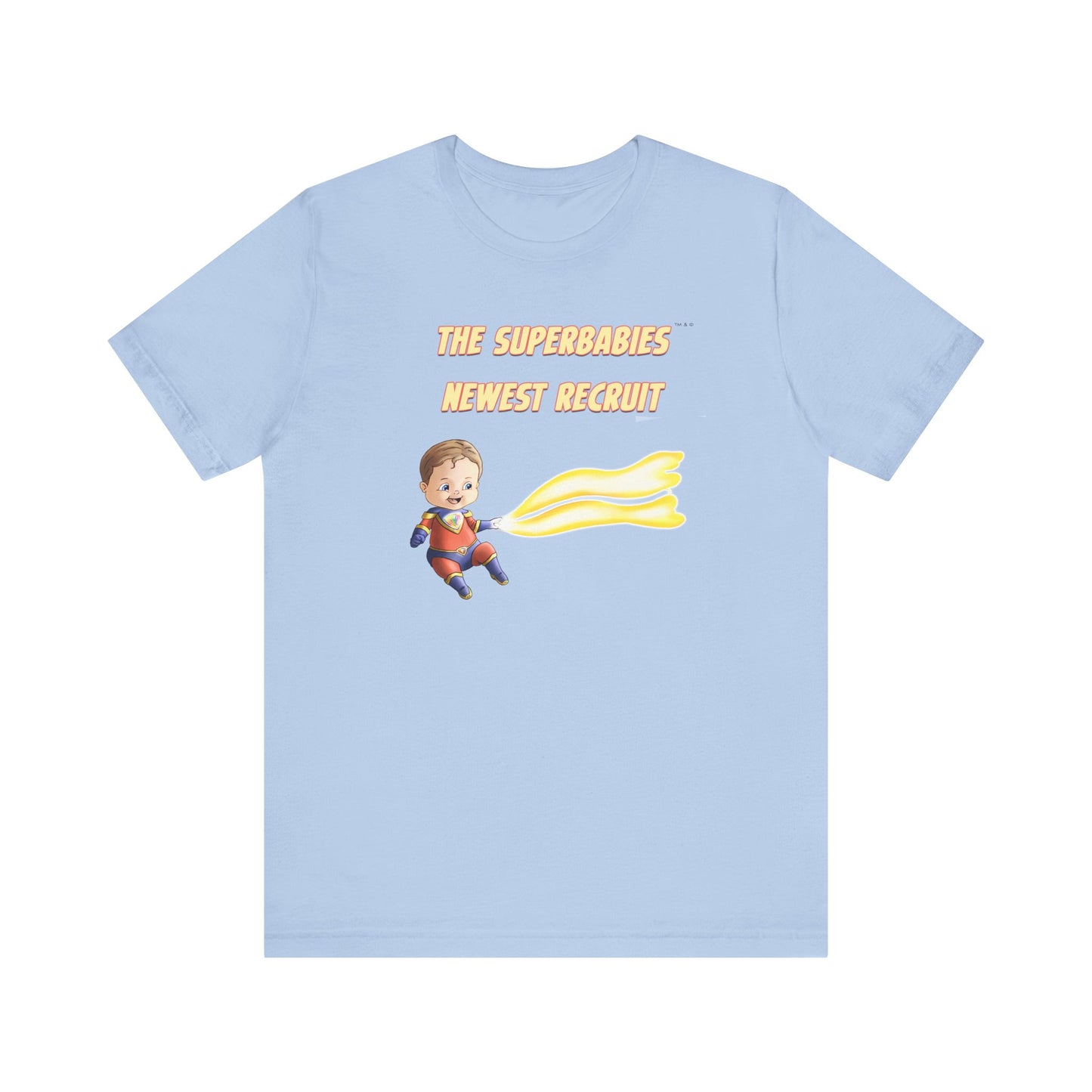 SUPERBABIES NEWEST RECRUIT (Sketchy)- ICONIC EARTH STUDIOS Adult Unisex Jersey . Short Sleeve Tee (USA)
