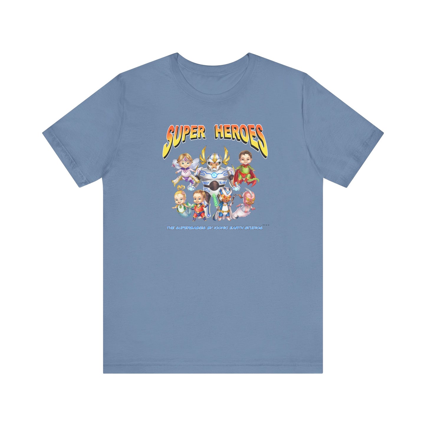 SUPER HEROES  - The Superbabies by ICONIC EARTH STUDIOS - Adult Unisex Jersey Short Sleeve Tee (USA)