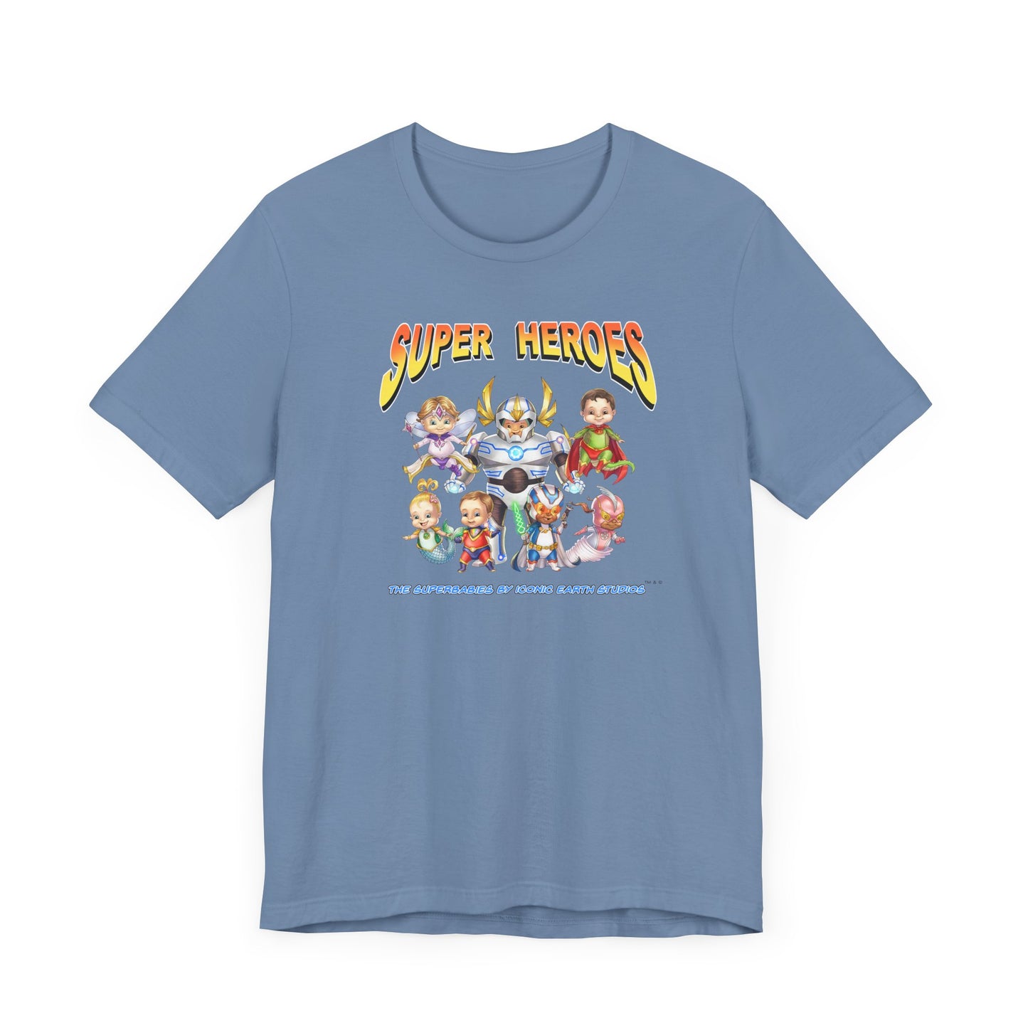 SUPER HEROES  - The Superbabies by ICONIC EARTH STUDIOS - Adult Unisex Jersey Short Sleeve Tee (USA)