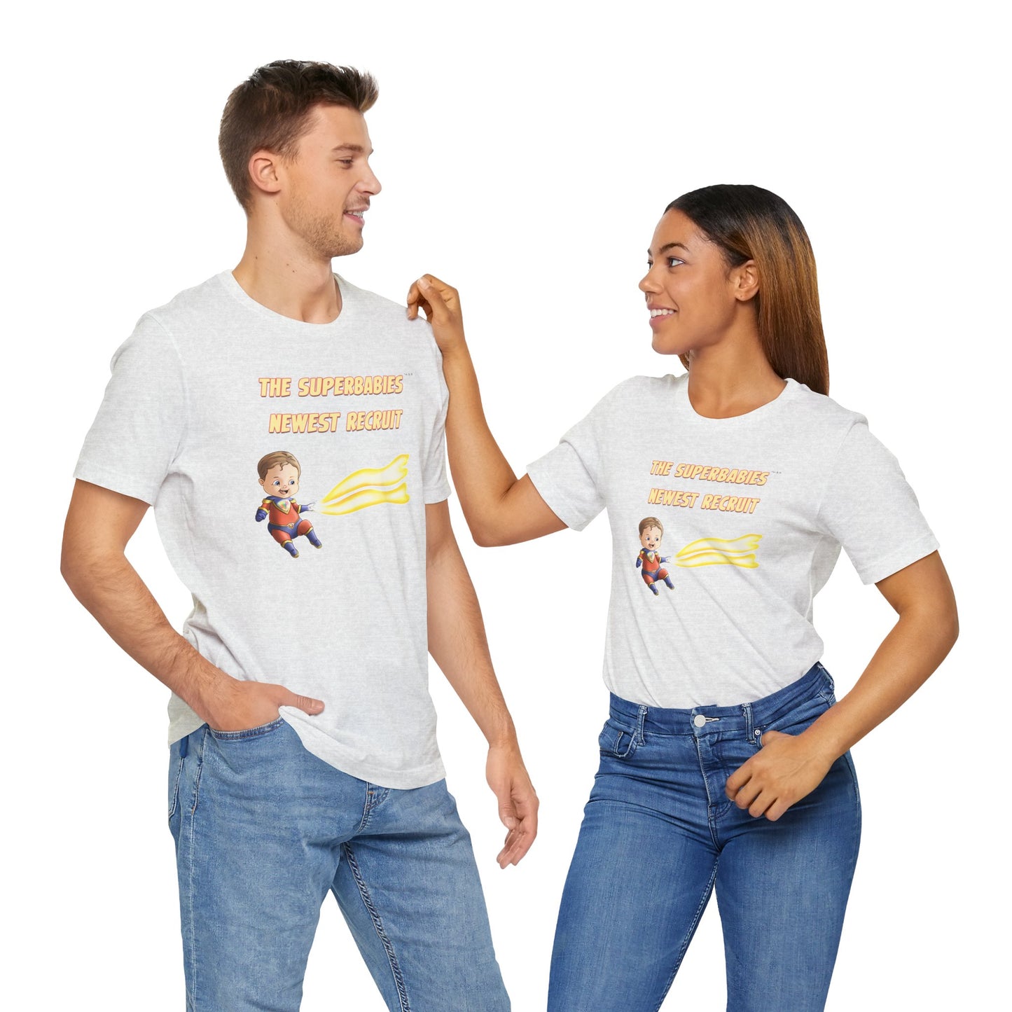 SUPERBABIES NEWEST RECRUIT (Sketchy)- ICONIC EARTH STUDIOS Adult Unisex Jersey . Short Sleeve Tee (USA)