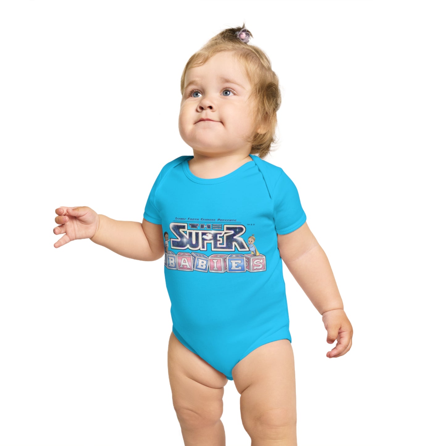 (UK) ICONIC EARTH STUDIOS PRESENTS: The Superbabies - Short Sleeve Baby Bodysuit