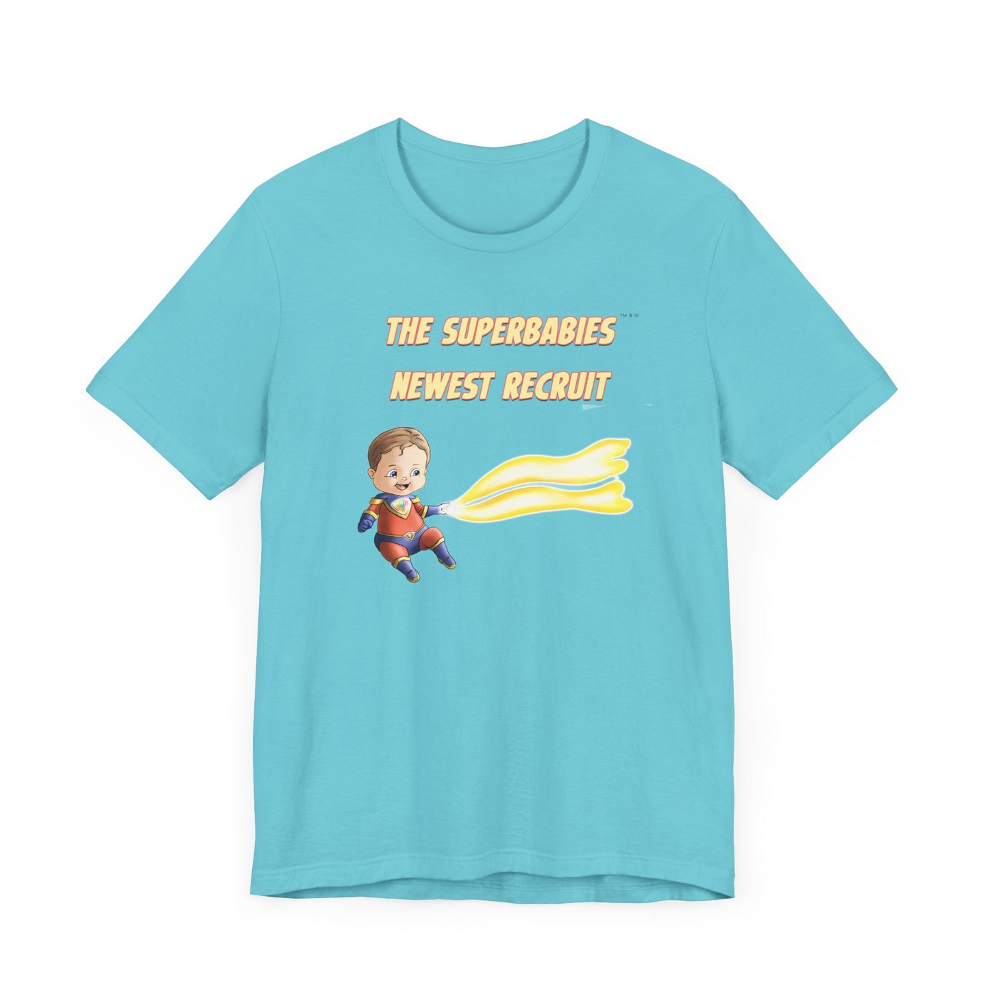 SUPERBABIES NEWEST RECRUIT (Sketchy)- ICONIC EARTH STUDIOS Adult Unisex Jersey . Short Sleeve Tee (USA)