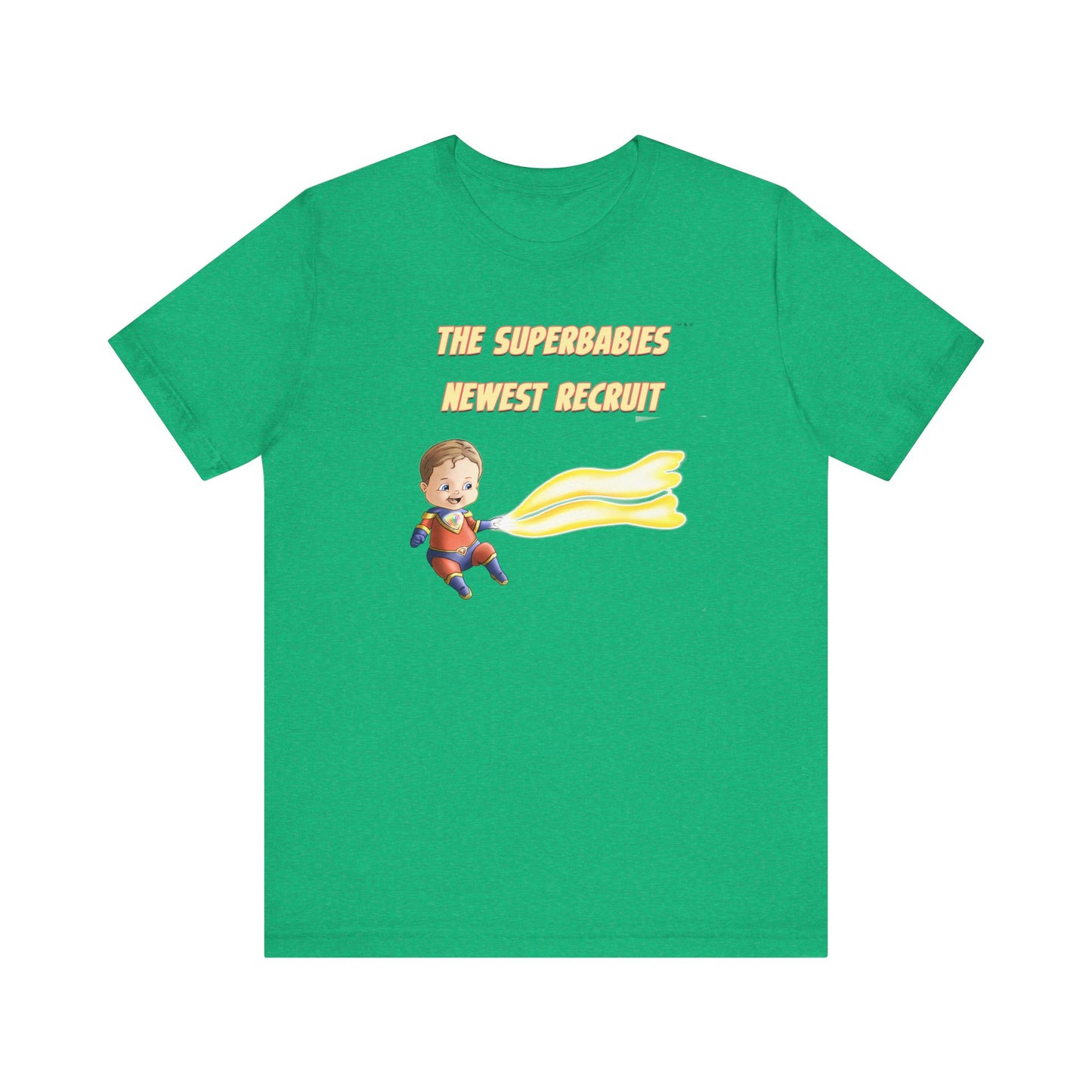 SUPERBABIES NEWEST RECRUIT (Sketchy)- ICONIC EARTH STUDIOS Adult Unisex Jersey . Short Sleeve Tee (USA)