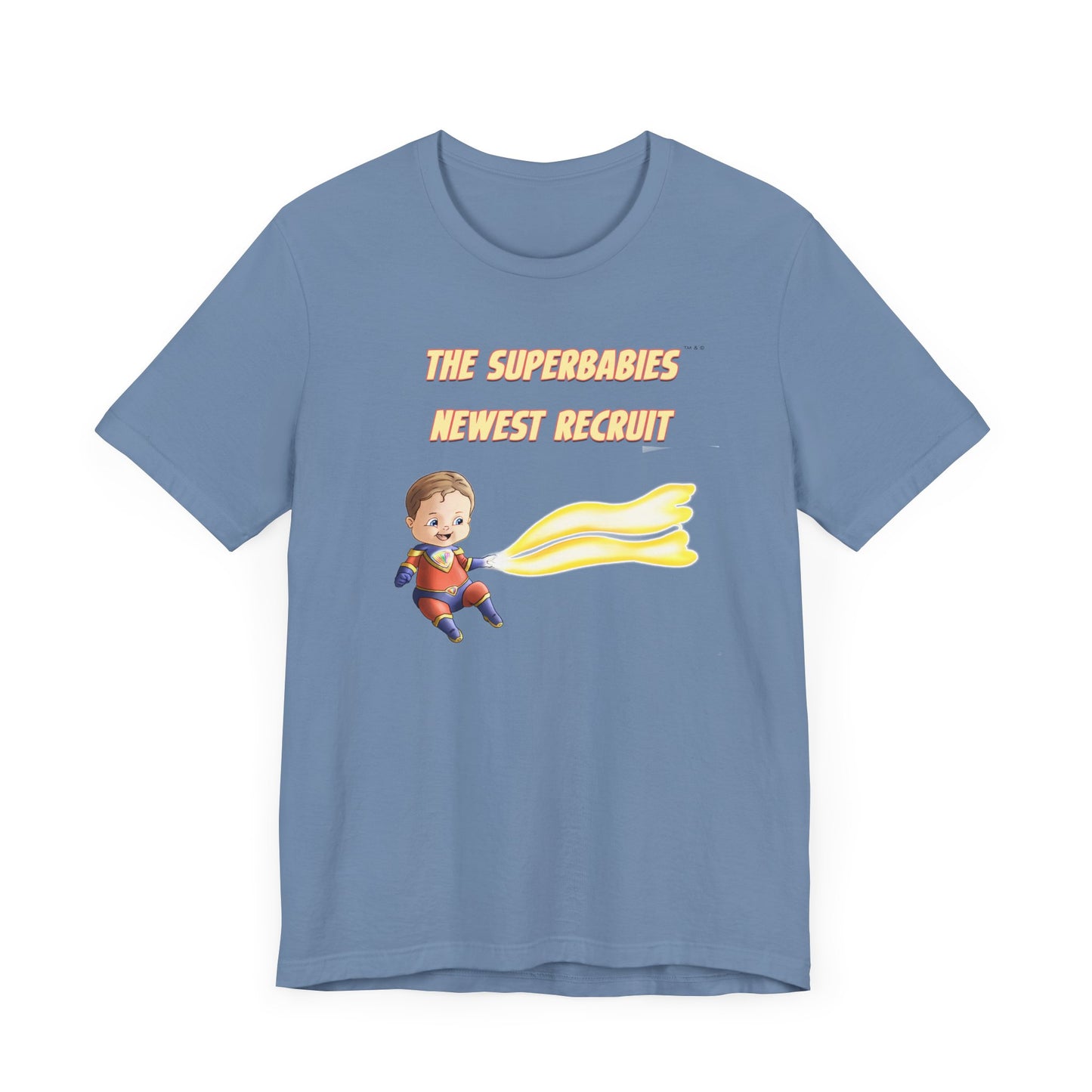 SUPERBABIES NEWEST RECRUIT (Sketchy)- ICONIC EARTH STUDIOS Adult Unisex Jersey . Short Sleeve Tee (USA)