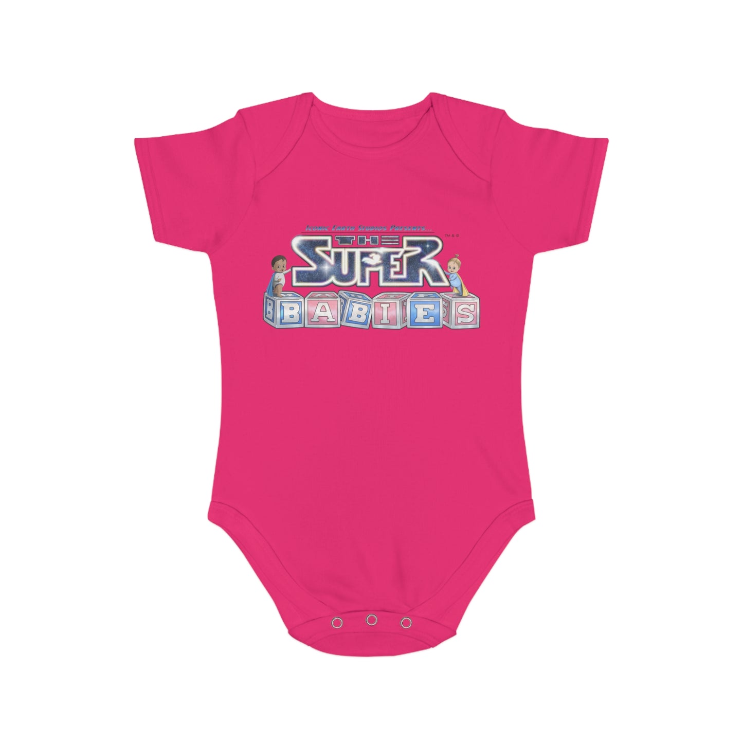 (UK) ICONIC EARTH STUDIOS PRESENTS: The Superbabies - Short Sleeve Baby Bodysuit