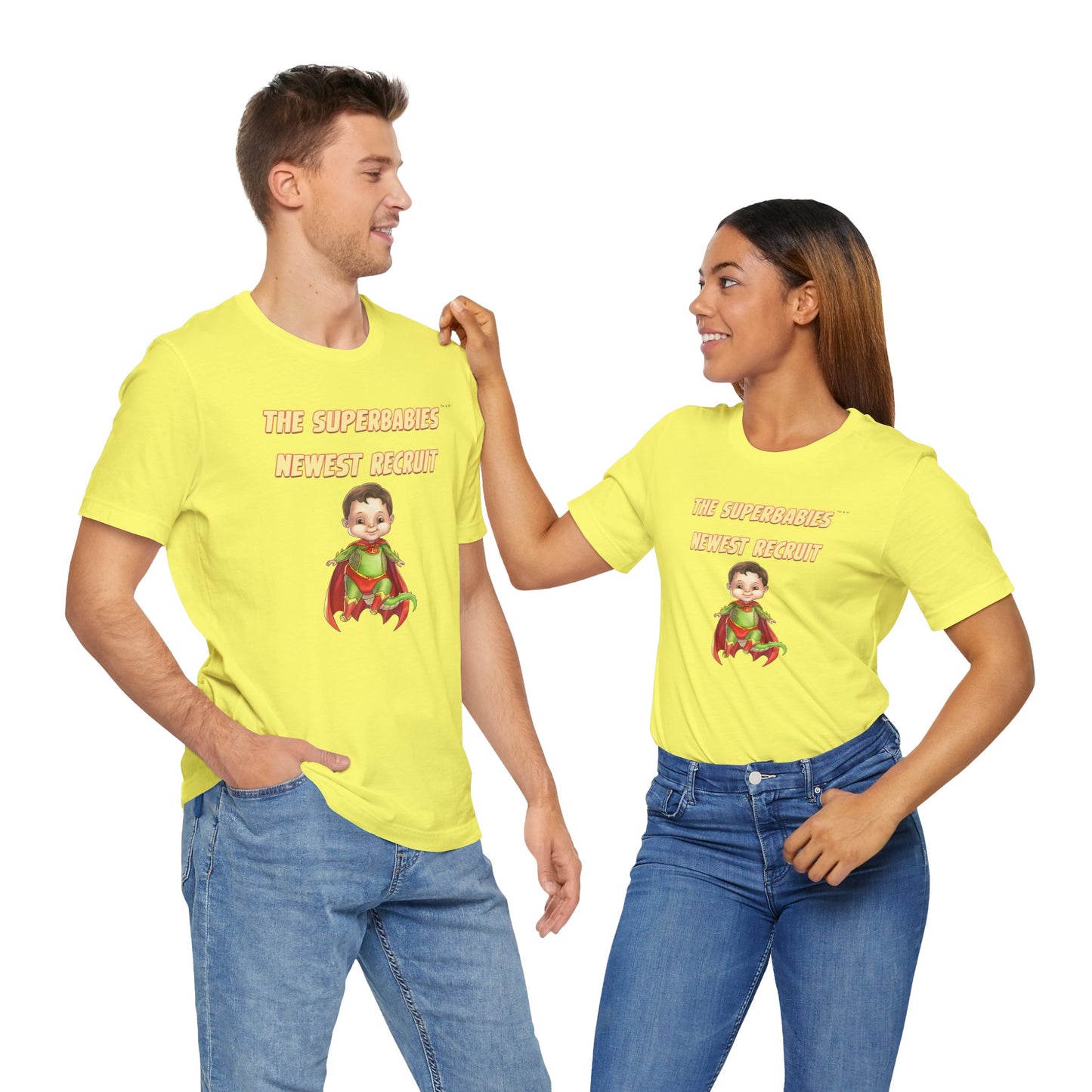 SUPERBABIES NEWEST RECRUIT (Dragon)- ICONIC EARTH STUDIOS Adult Unisex Jersey . Short Sleeve Tee (USA)