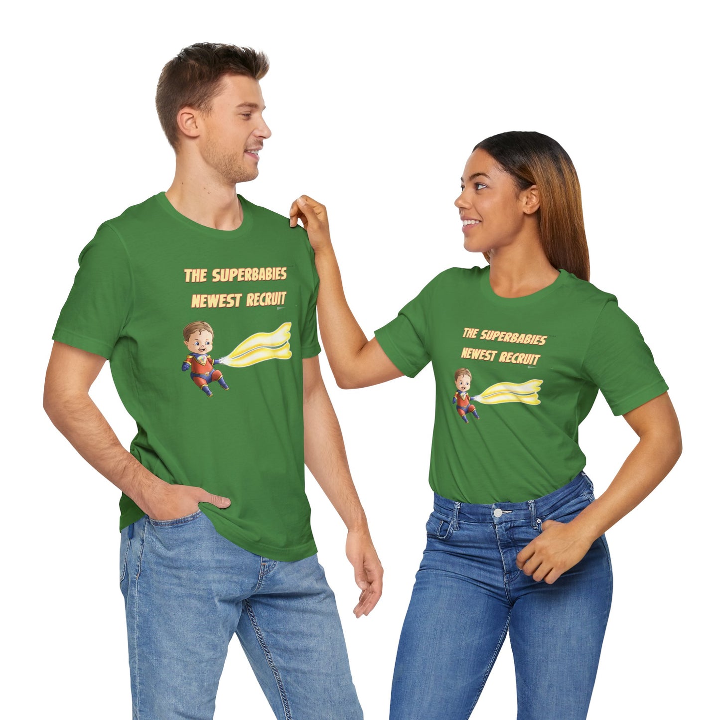 SUPERBABIES NEWEST RECRUIT (Sketchy)- ICONIC EARTH STUDIOS Adult Unisex Jersey . Short Sleeve Tee (USA)